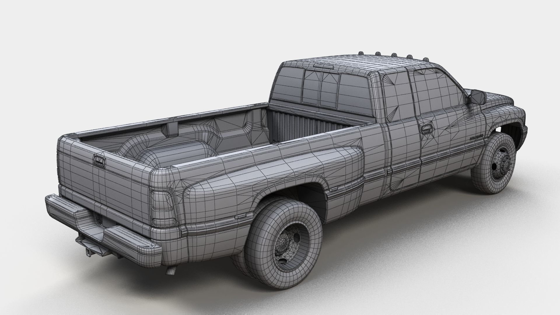 Dodge Ram 1996 3500 Laramie Low-poly 3D model_10