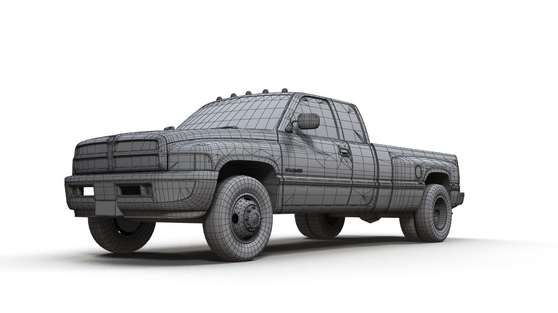 Dodge Ram 1996 3500 Laramie Low-poly 3D model_16