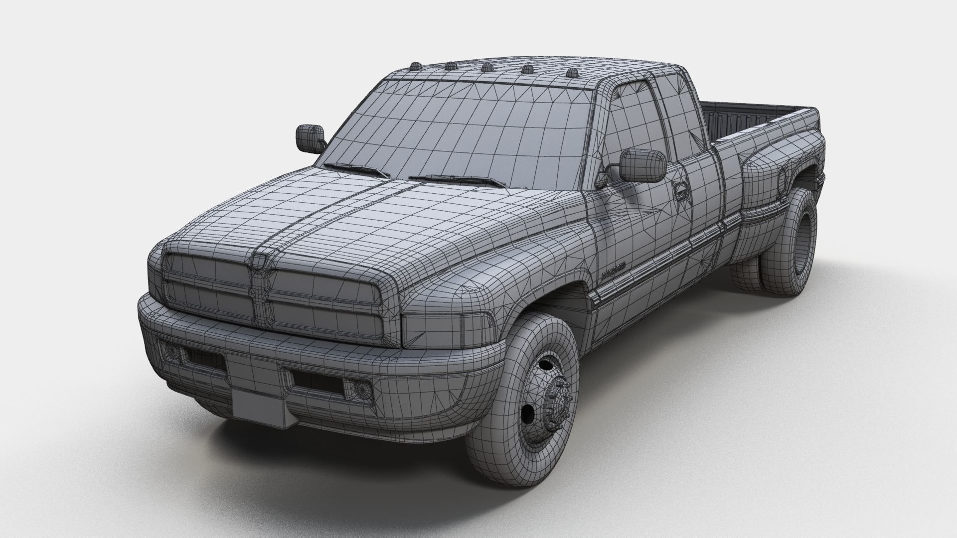 Dodge Ram 1996 3500 Laramie Low-poly 3D model_9
