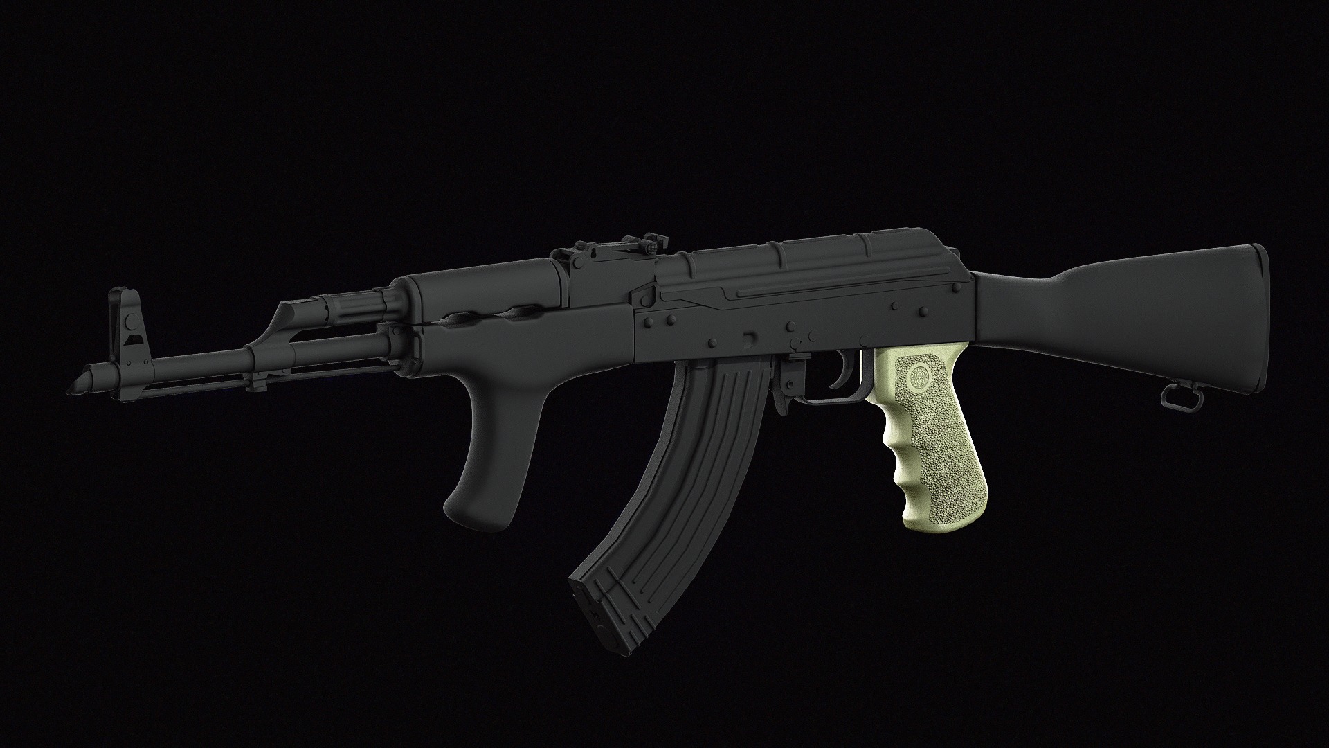 Hogue AK-AKM Grip Low-poly 3D model_10