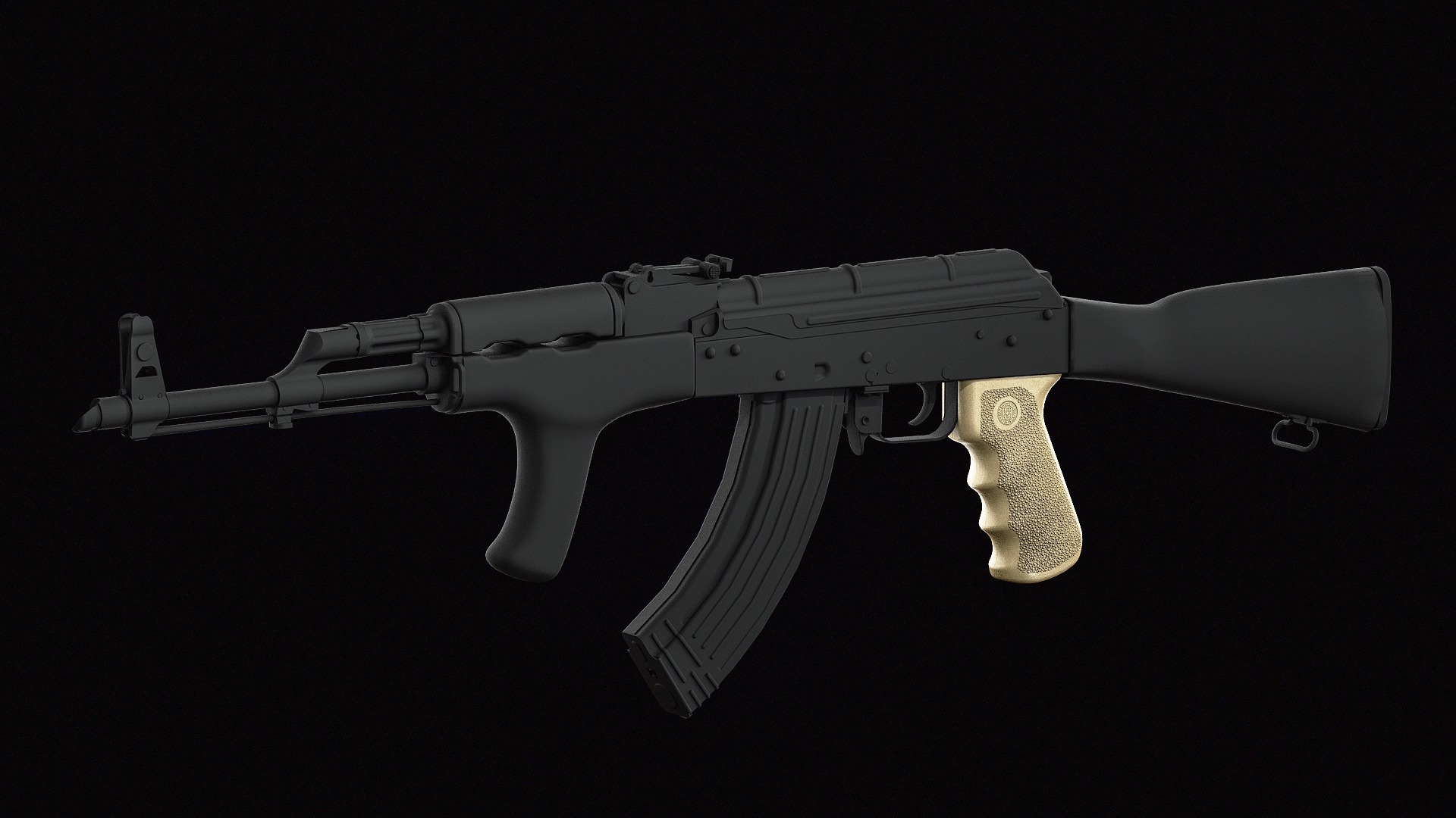 Hogue AK-AKM Grip Low-poly 3D model_12
