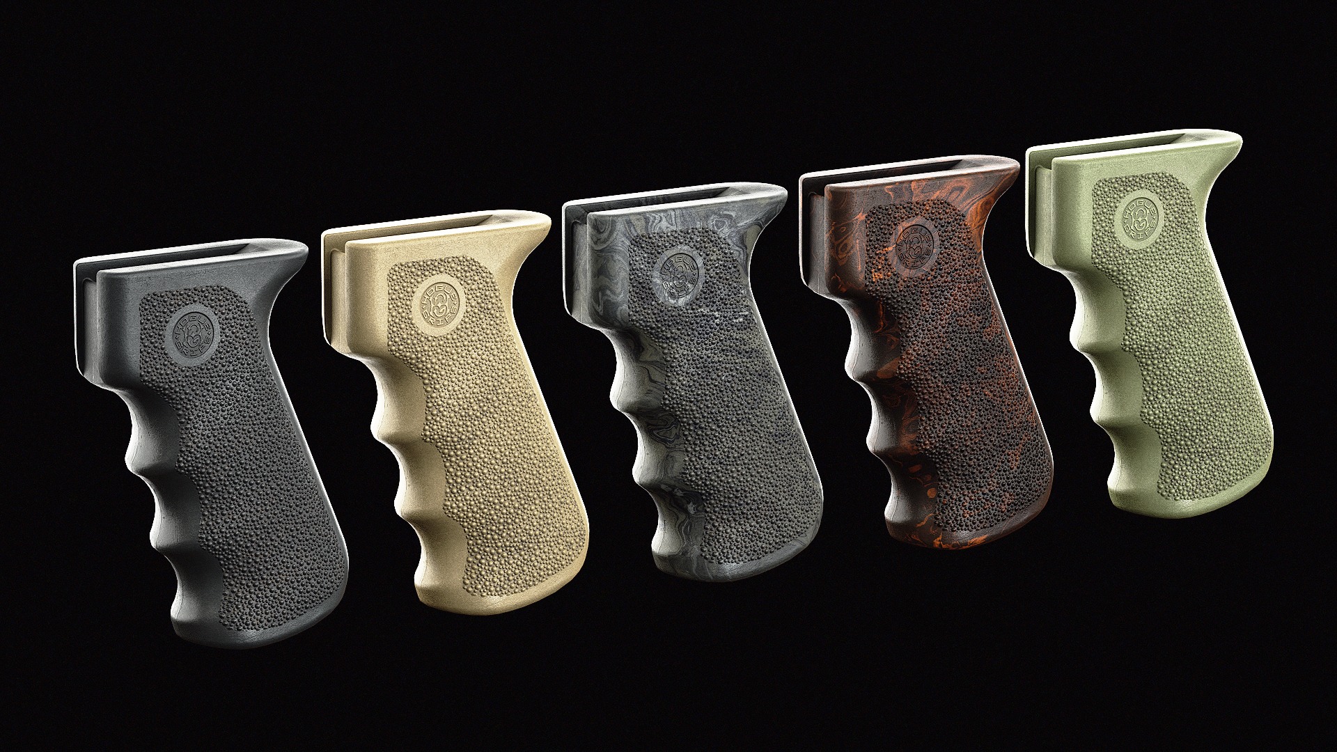 Hogue AK-AKM Grip Low-poly 3D model_1