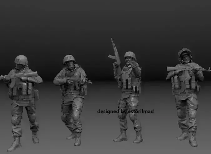 PACK 4 SOLDIERS SPECIAL FORCES WAR IN UKRAINE 3D print model