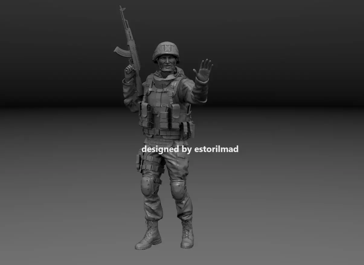 SOLDADO RUSO MODERNO DANDO ALTO 3D print model