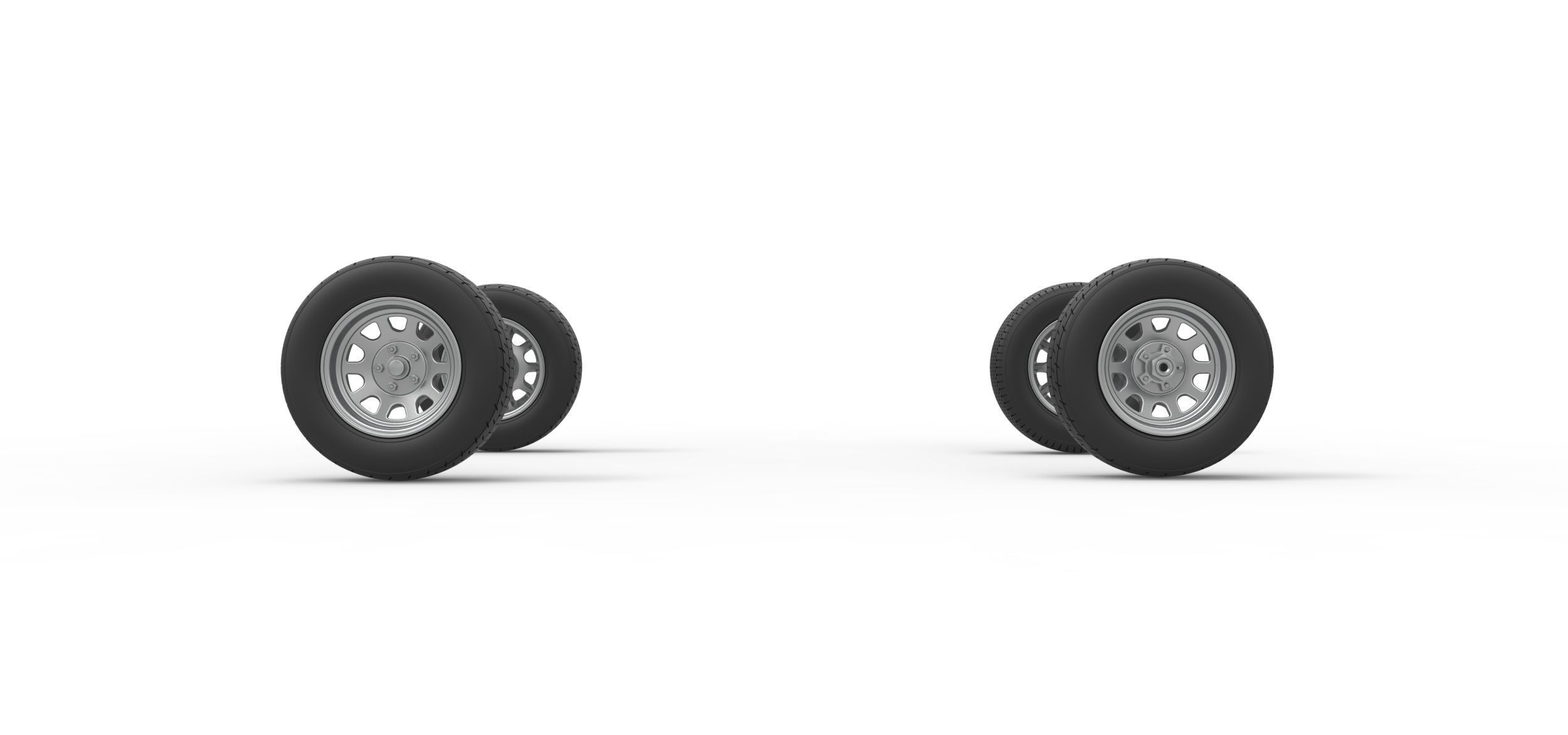 Wheel Set of New Zealand Superstock car Scale 1 to 25 3D print model_3