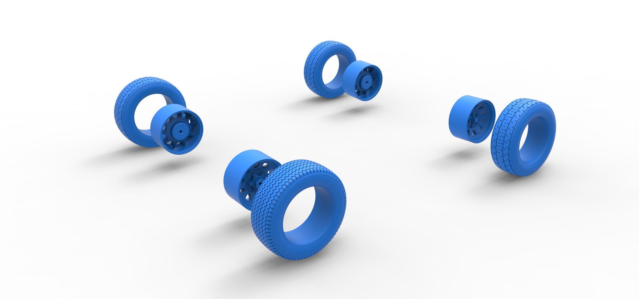 Wheel Set of New Zealand Superstock car Scale 1 to 25 3D print model_12