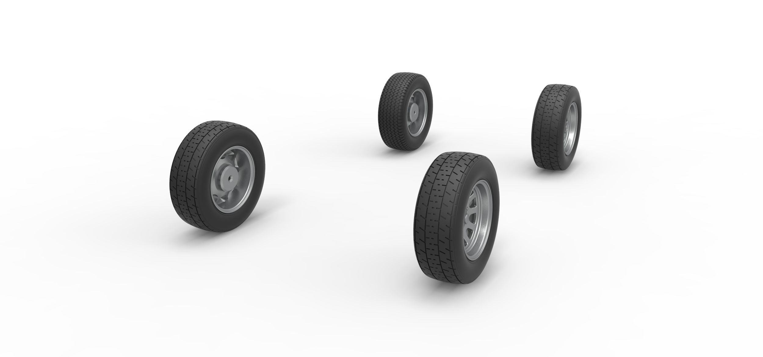 Wheel Set of New Zealand Superstock car Scale 1 to 25 3D print model_1