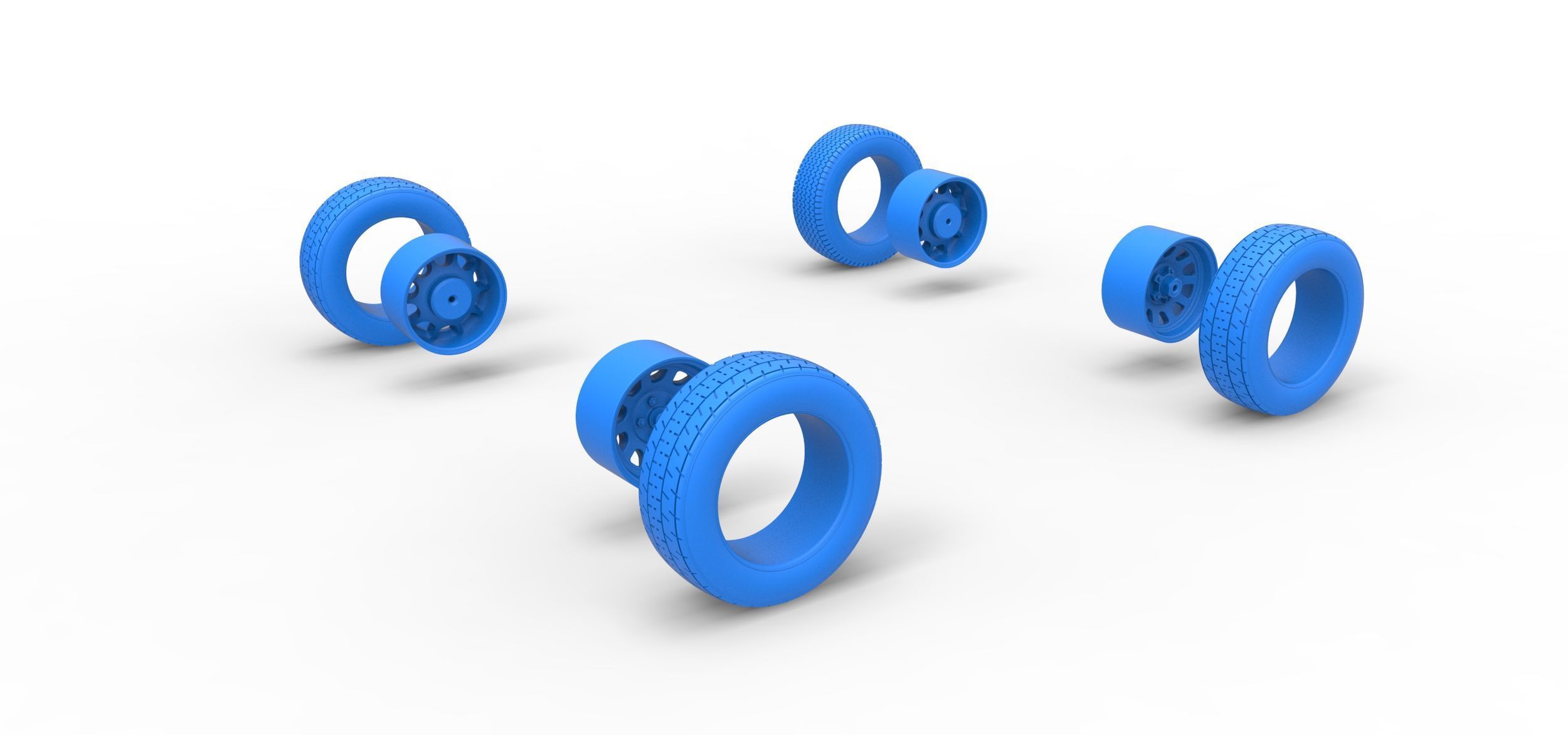 Wheel Set of New Zealand Superstock car Scale 1 to 25 3D print model_9