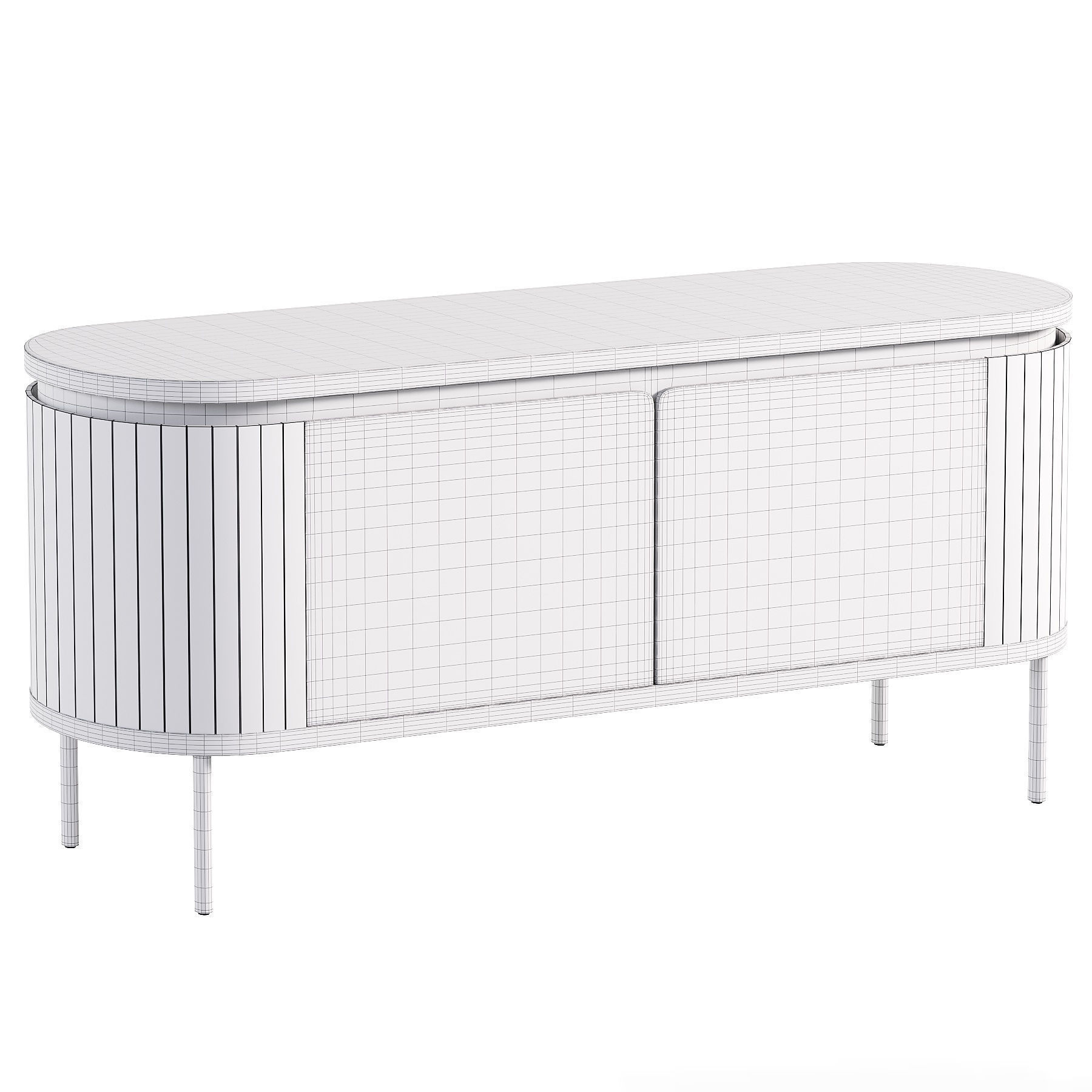 TV stand Cairns 1 Walnut 3D model_2