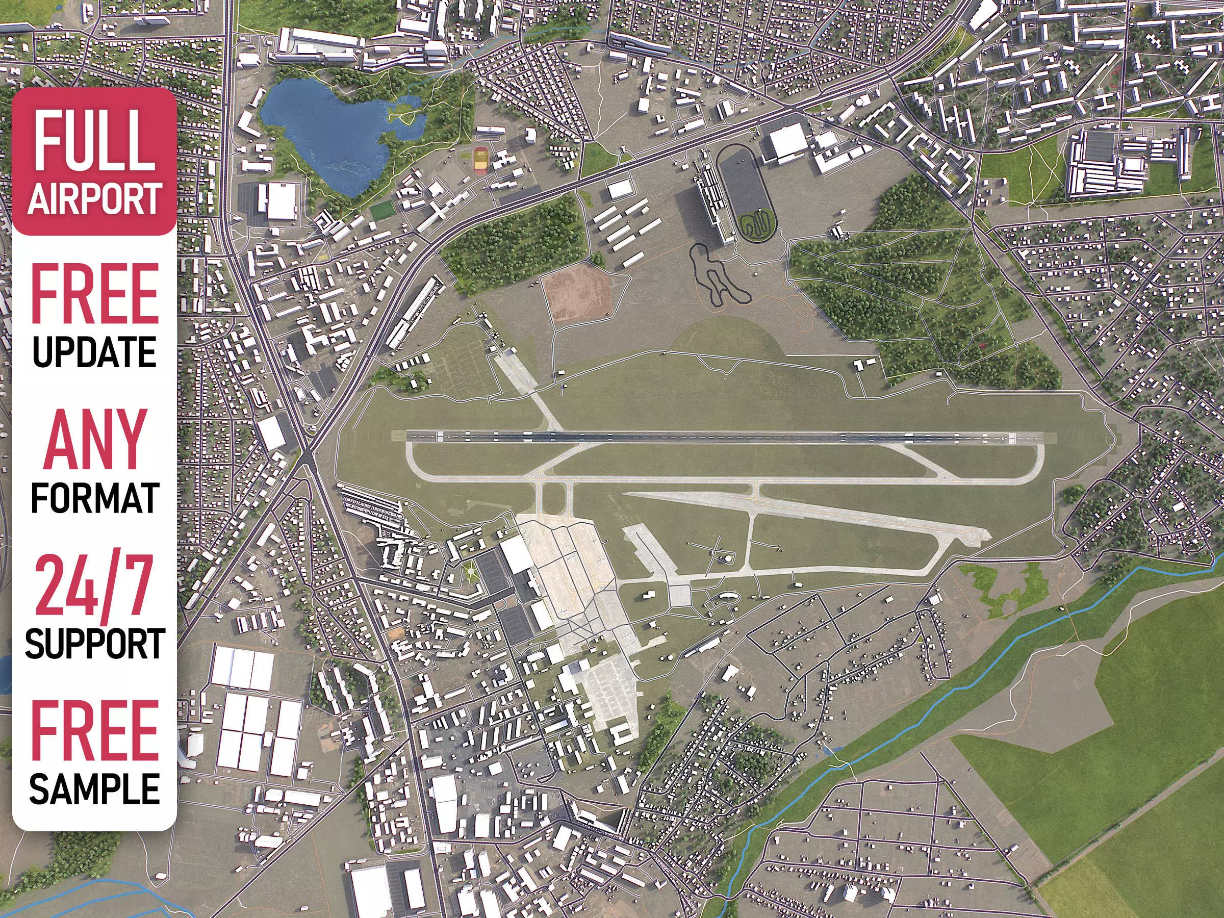 Kharkiv - 3D Airport Model Low-poly 3D model