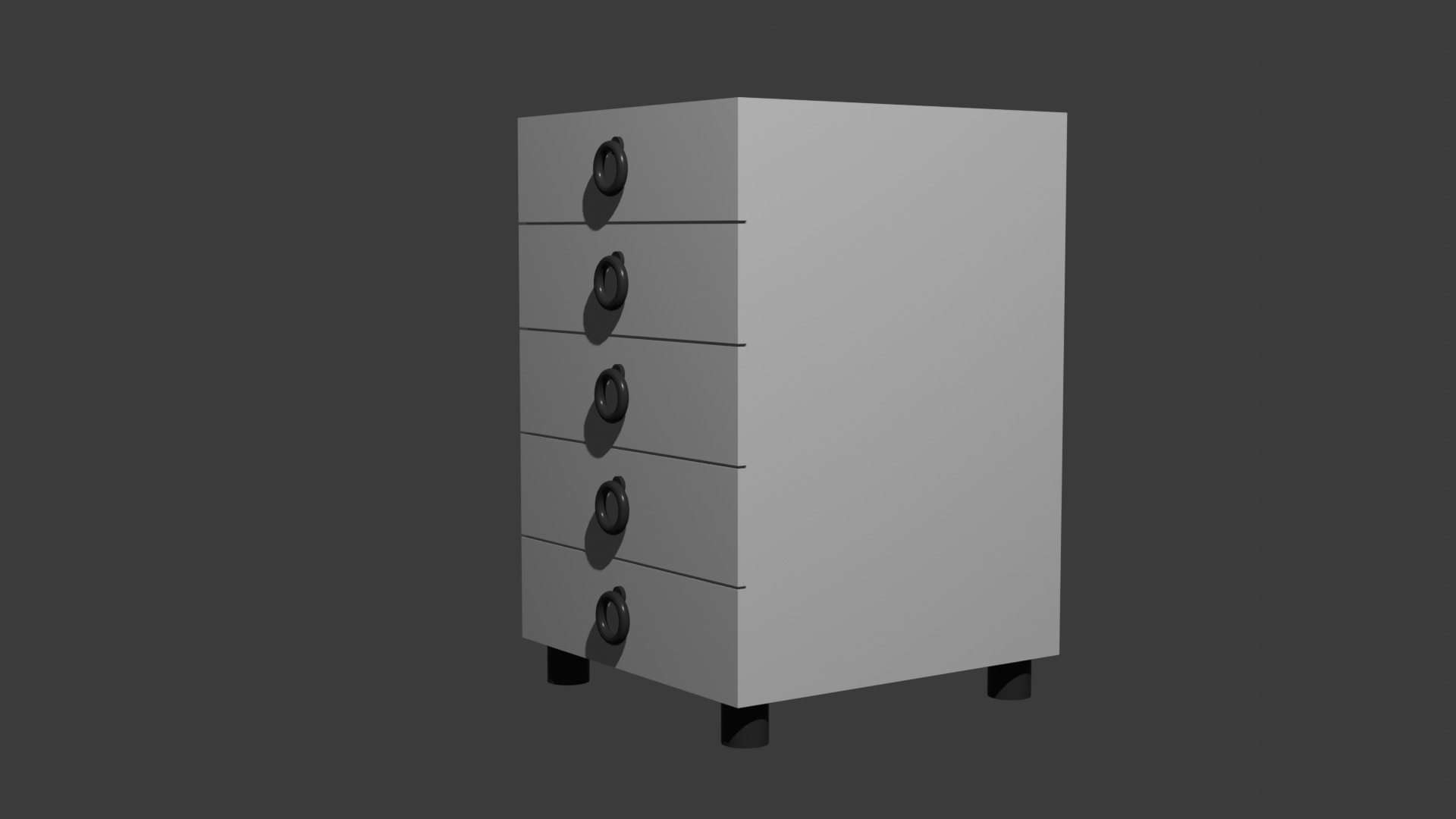 Modern Wooden Drawer Free low-poly 3D model_6