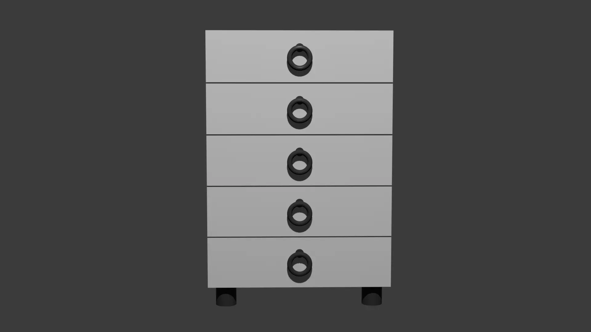 Modern Wooden Drawer Free low-poly 3D model_0