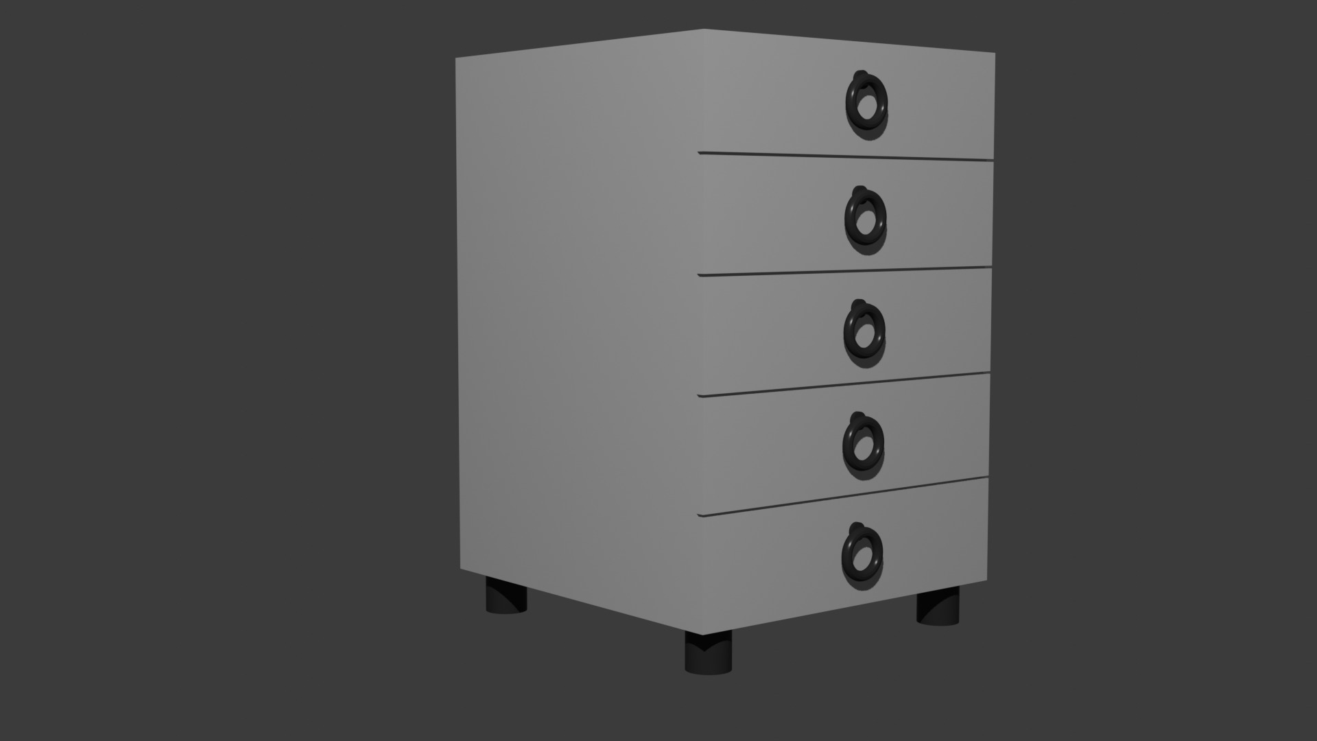 Modern Wooden Drawer Free low-poly 3D model_1