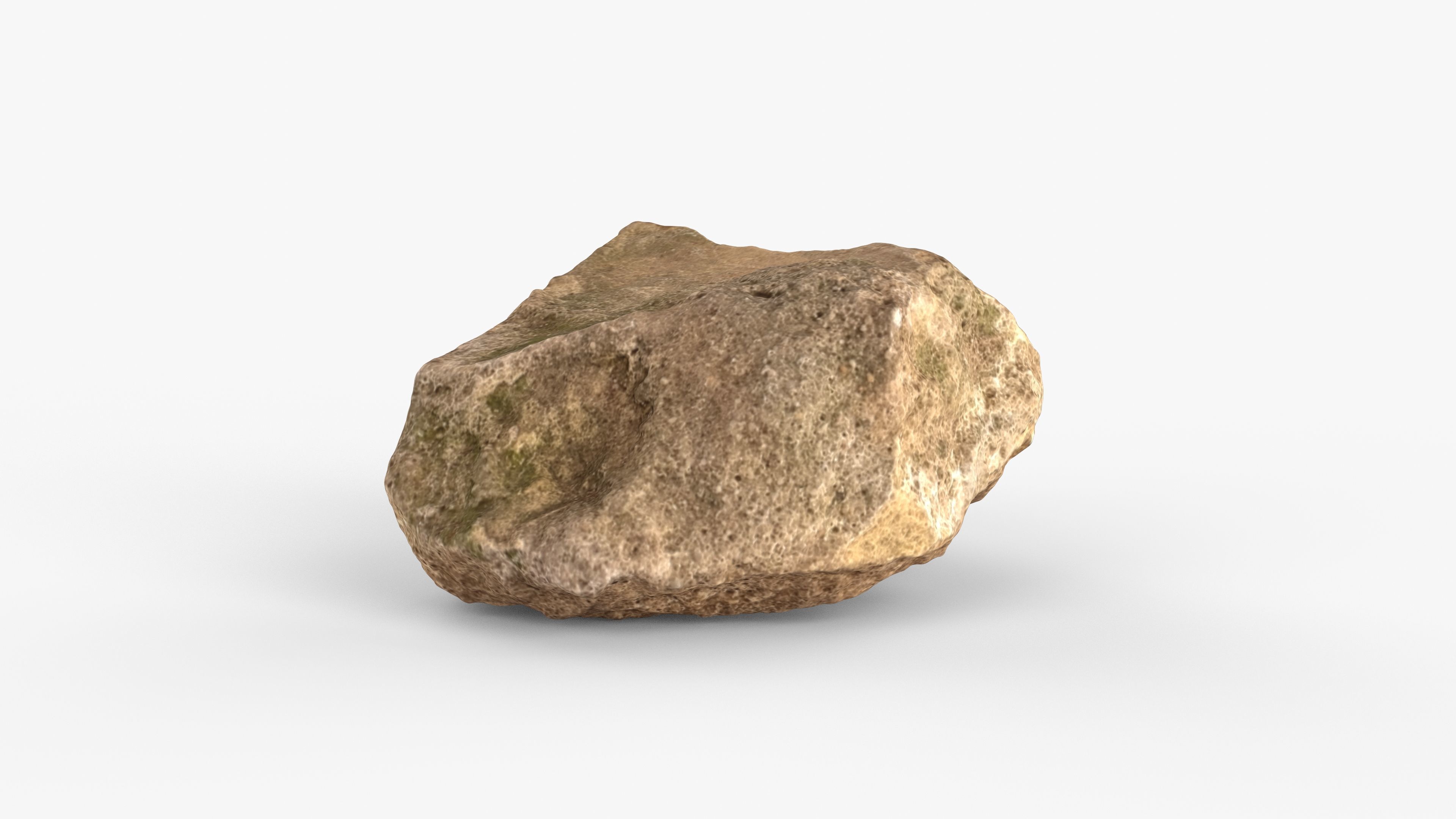 Photorealistic 3D scan of rock stone Low-poly 3D model_2