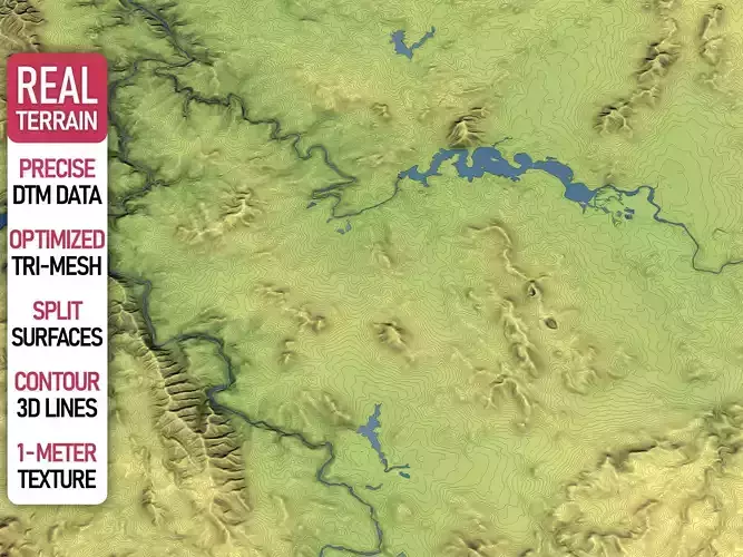 Canberra - Topography Terrain Low-poly 3D model