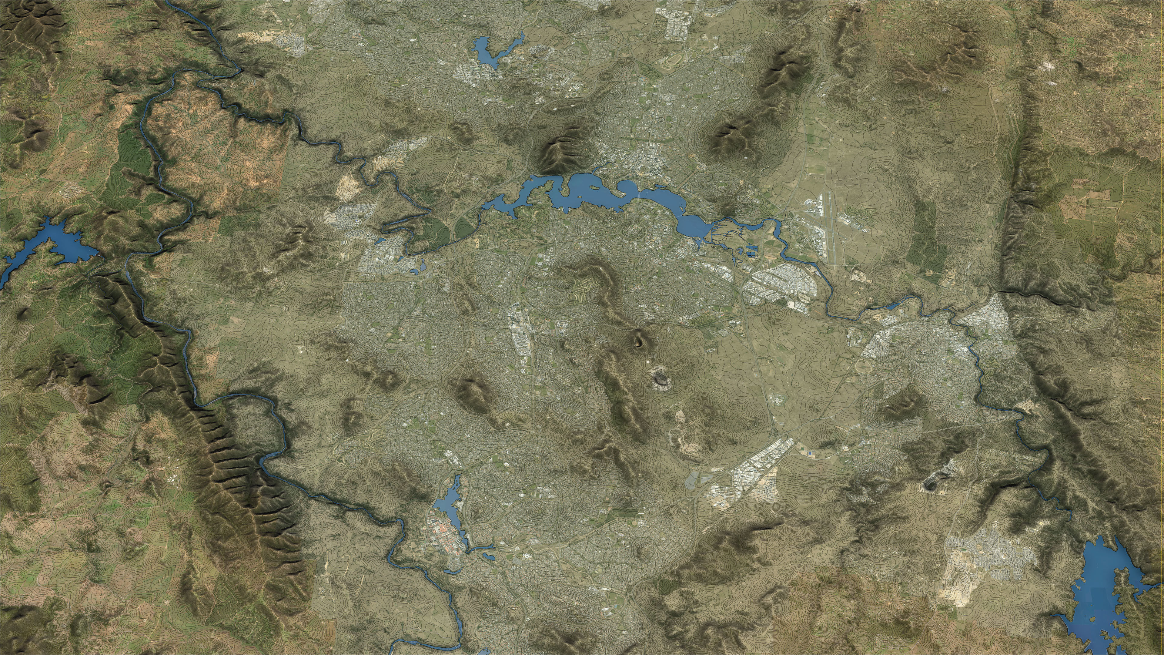 Canberra - Topography Terrain Low-poly 3D model_1