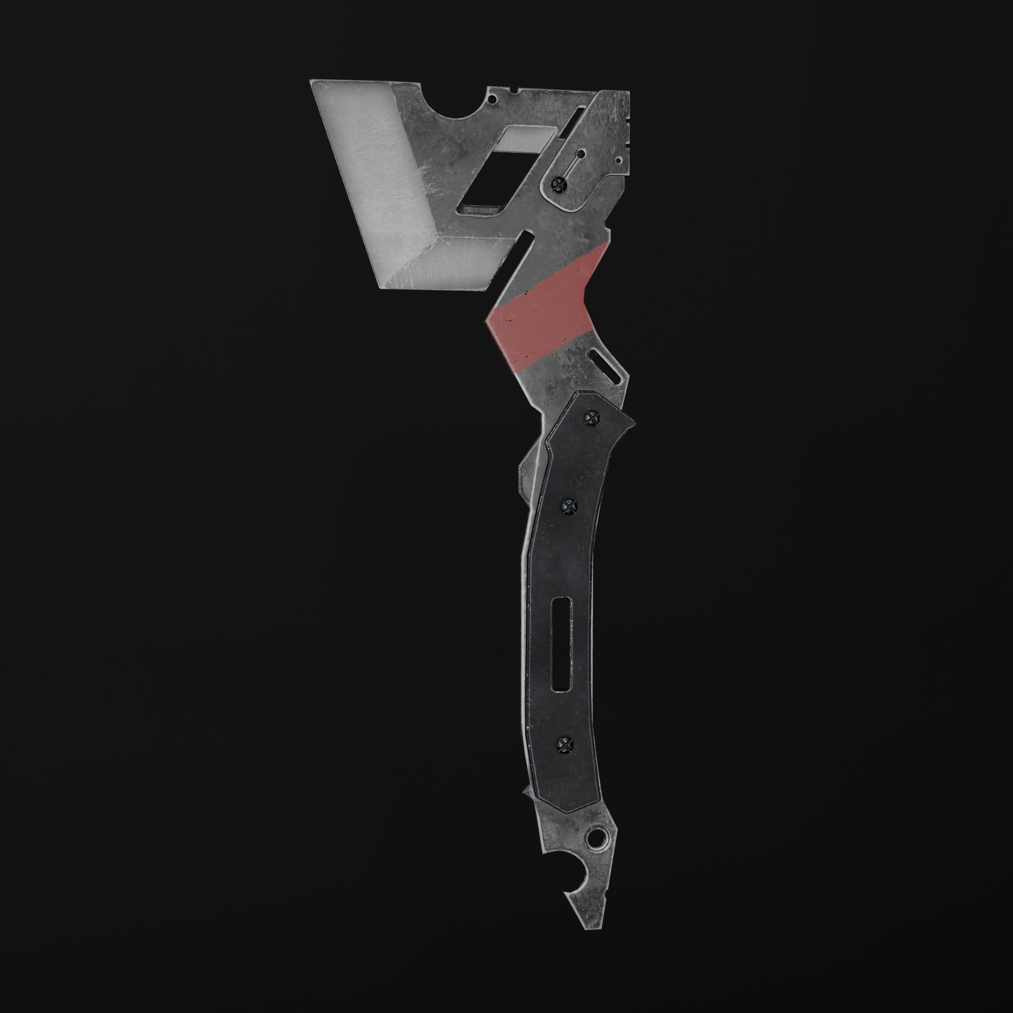 Metal Axe Low-poly 3D model_1