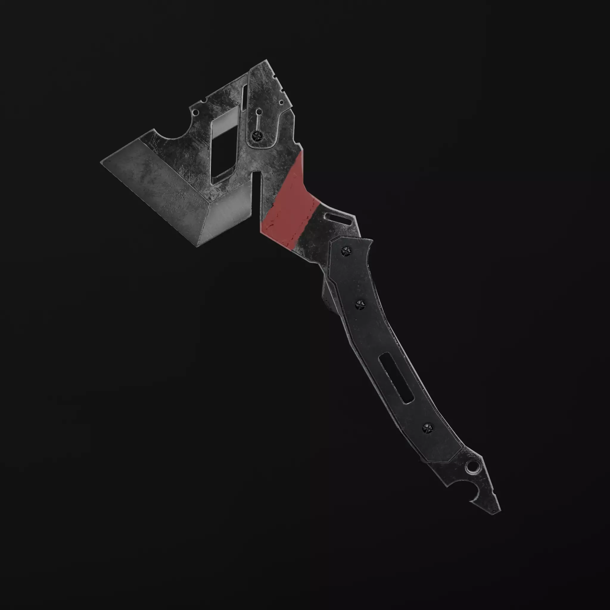 Metal Axe Low-poly 3D model_0
