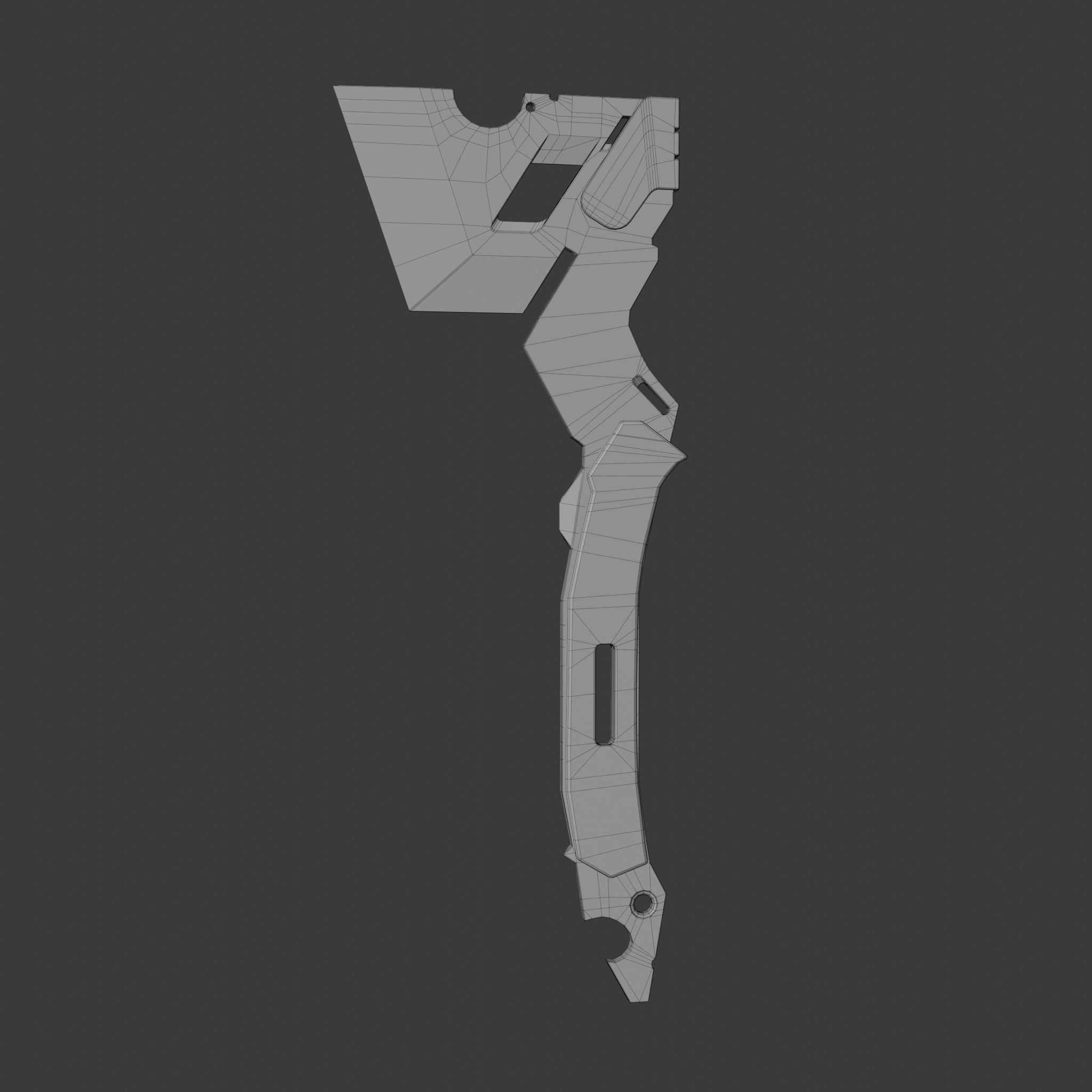 Metal Axe Low-poly 3D model_2