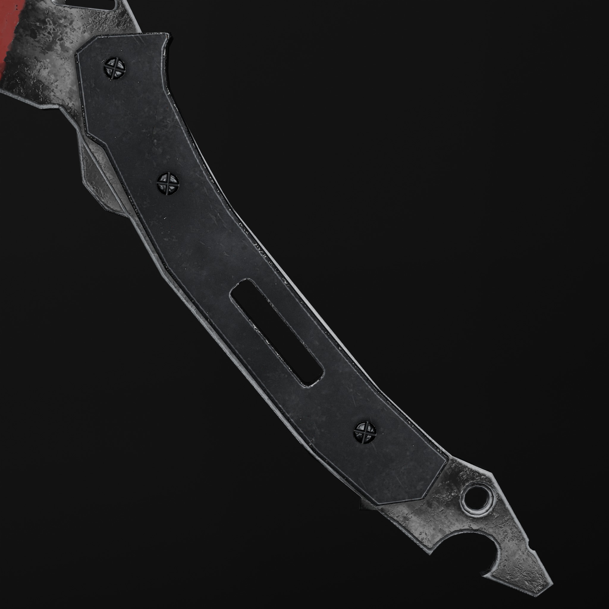 Metal Axe Low-poly 3D model_6