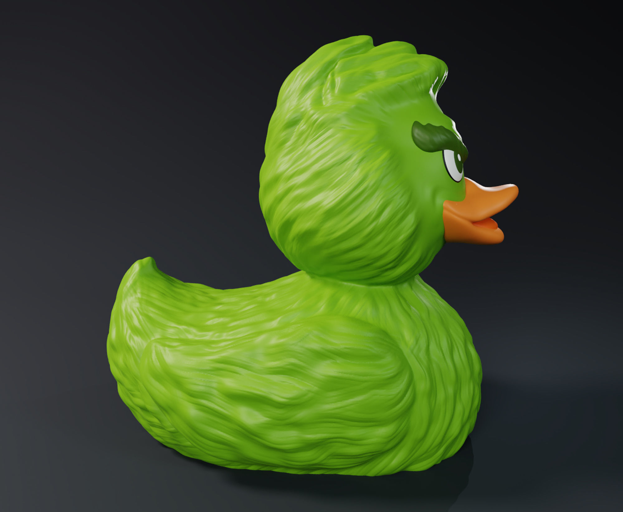 Cute Grinch Rubbed Duck 3D print model_1