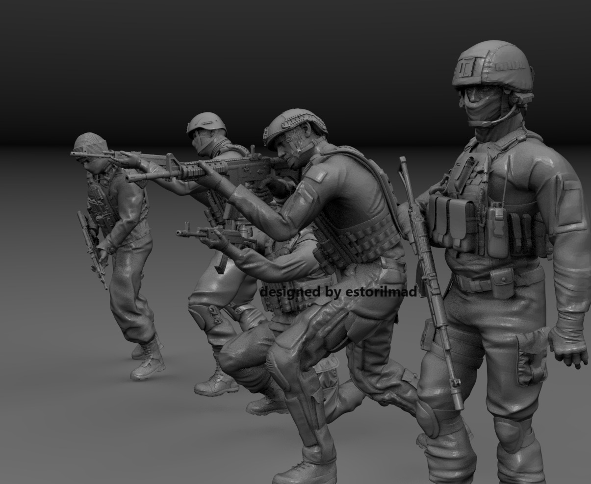 UKRAINE WAR 5 SOLDIERS PACK V2 SOLDADOS GUERRA UCRANIA 3D print model_1