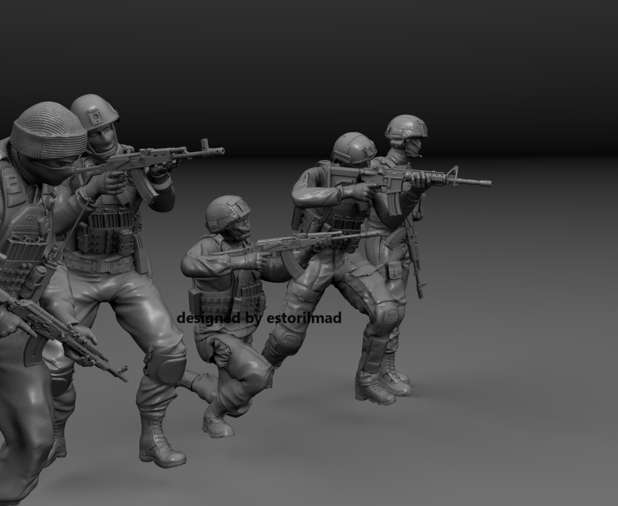 UKRAINE WAR 5 SOLDIERS PACK V2 SOLDADOS GUERRA UCRANIA 3D print model_2