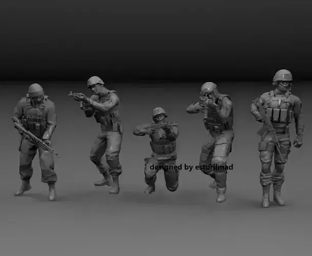 UKRAINE WAR 5 SOLDIERS PACK V2 SOLDADOS GUERRA UCRANIA 3D print model