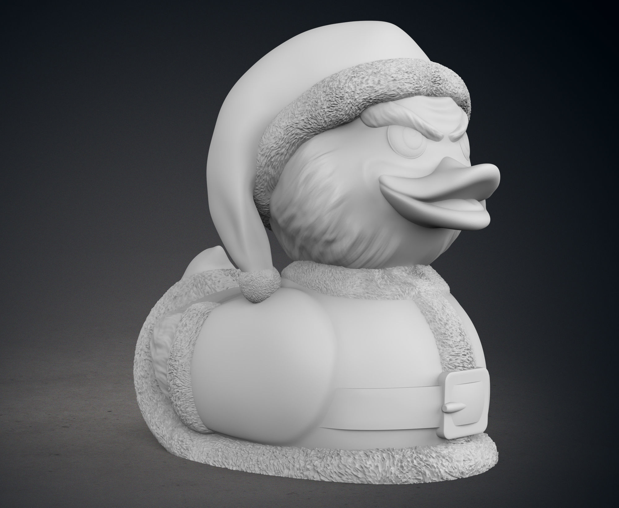 Cute Santa Grinch Rubber Duck 3D print model_9