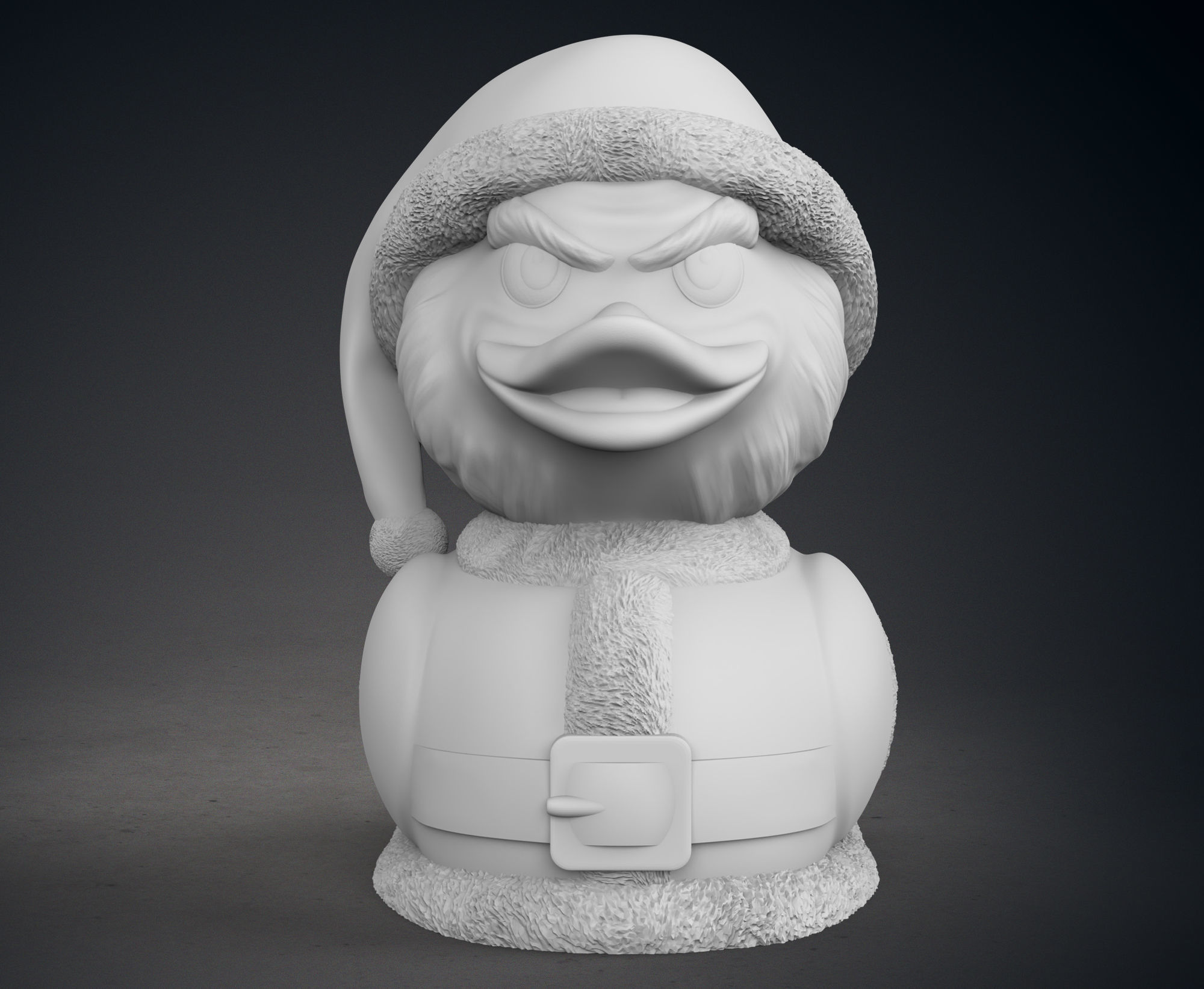 Cute Santa Grinch Rubber Duck 3D print model_10