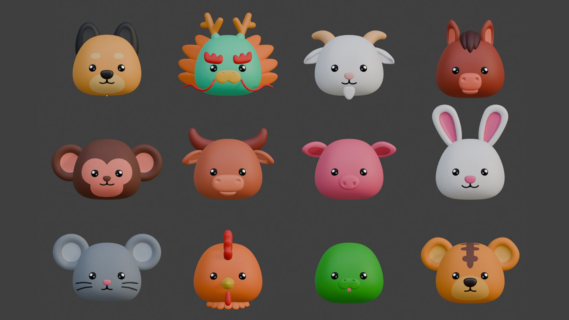 12 Chinese Zodiac Sign 3D print model_1