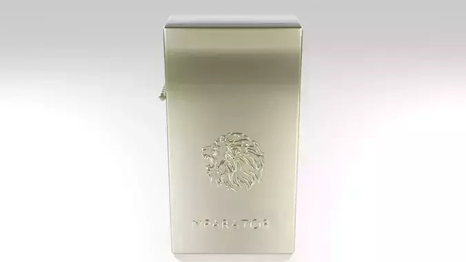 High-Quality Gold Lighter 3D Model with Detailed Engravings 3D model