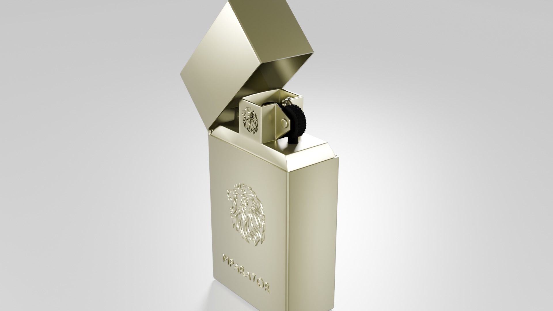 High-Quality Gold Lighter 3D Model with Detailed Engravings 3D model_5