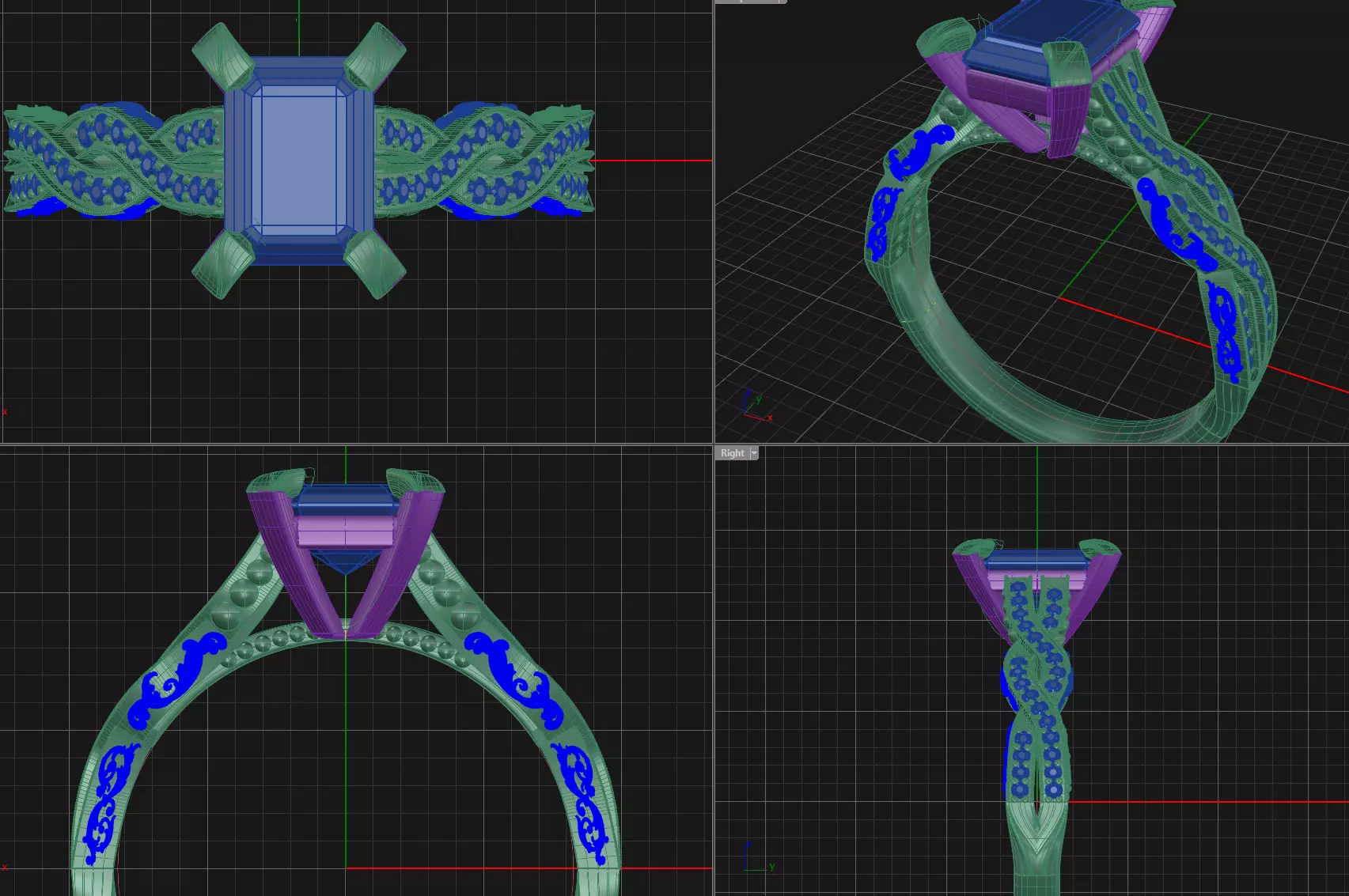 scrolling custom ring 3D print model