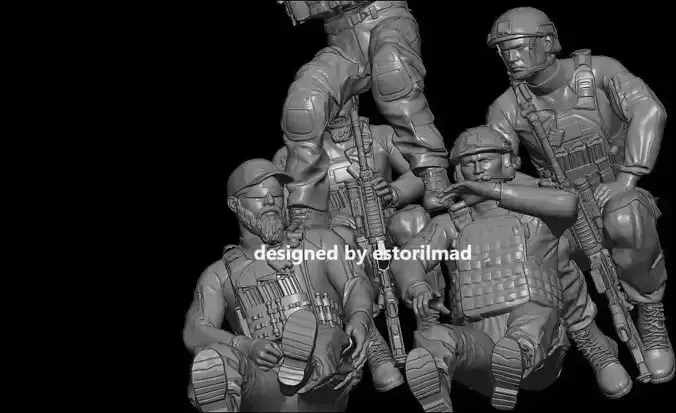 PACK 5 MODERN MOUNTED SOLDIERS IN M-ATV HUMMER