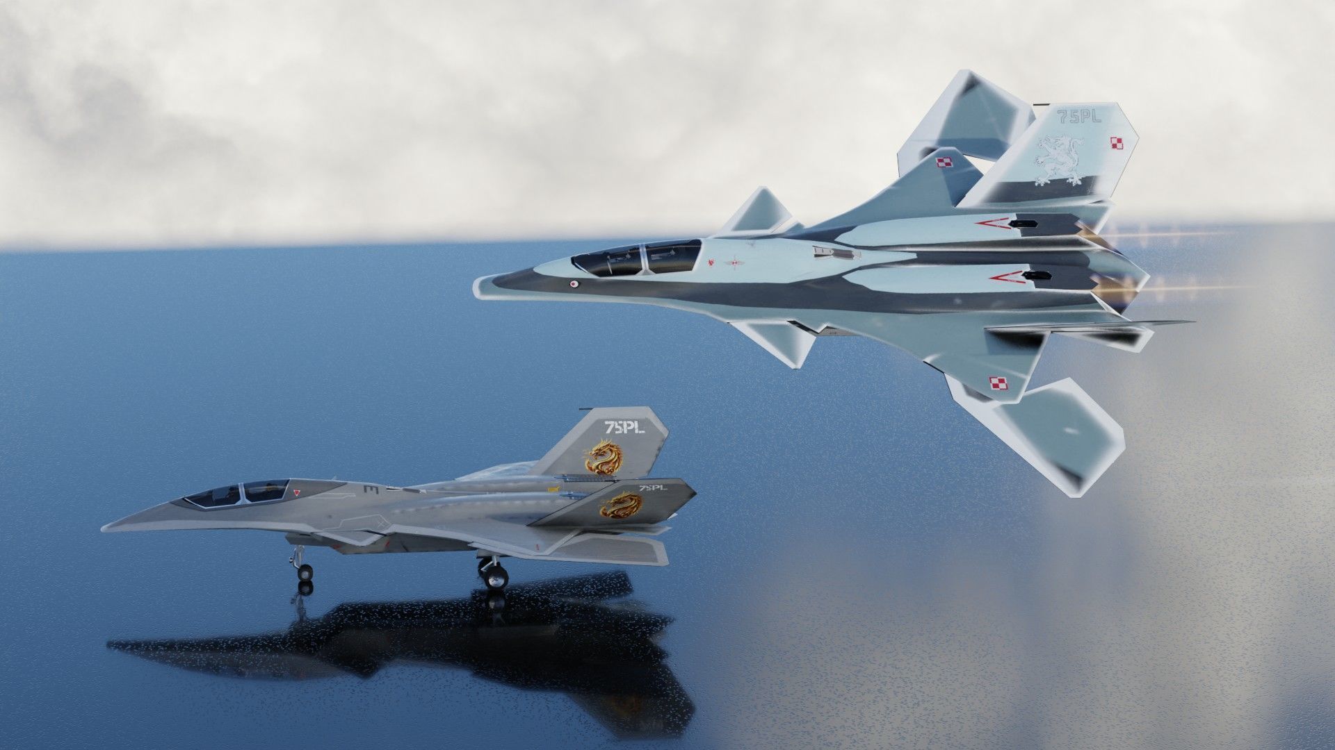 J-50 White Emperor Low-poly 3D model_15