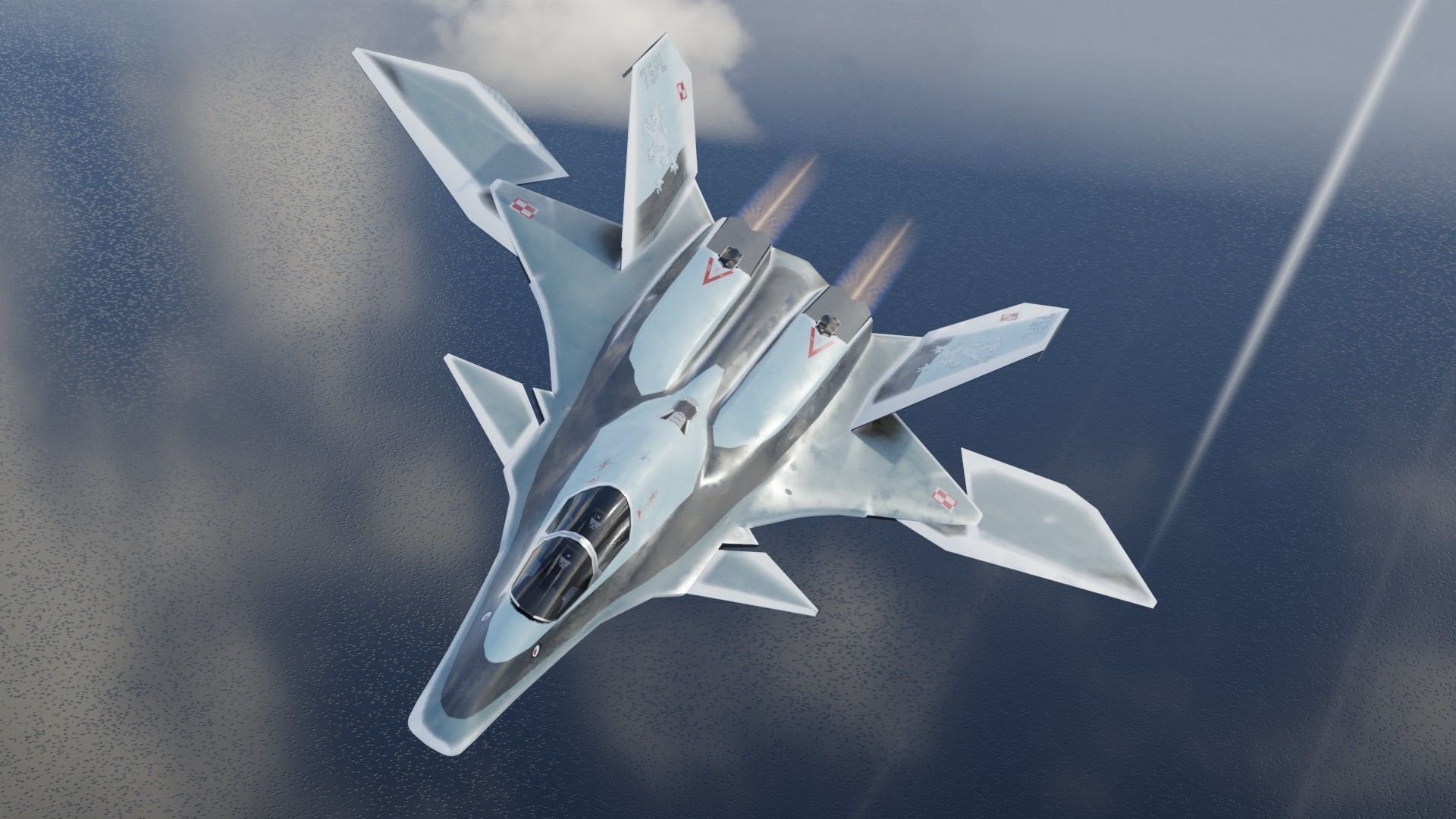 J-50 White Emperor Low-poly 3D model_14