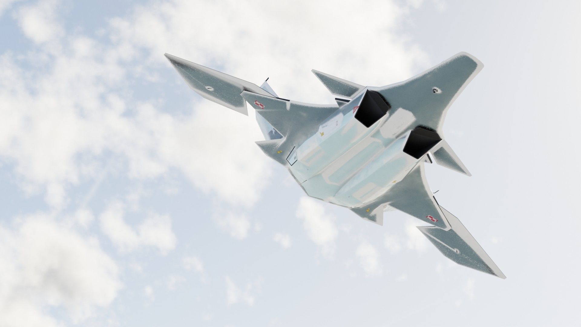 J-50 White Emperor Low-poly 3D model_11