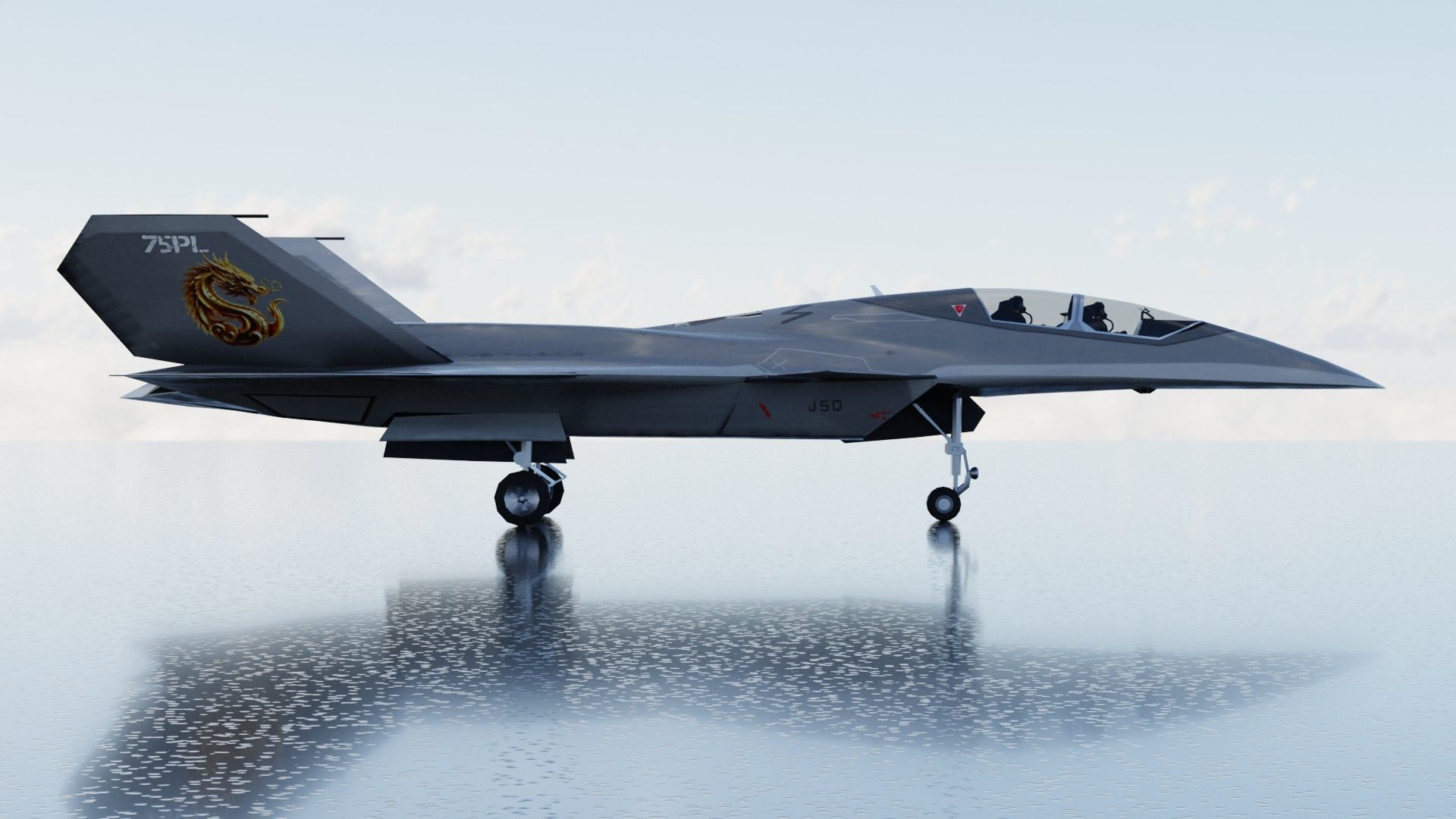 J-50 White Emperor Low-poly 3D model_8