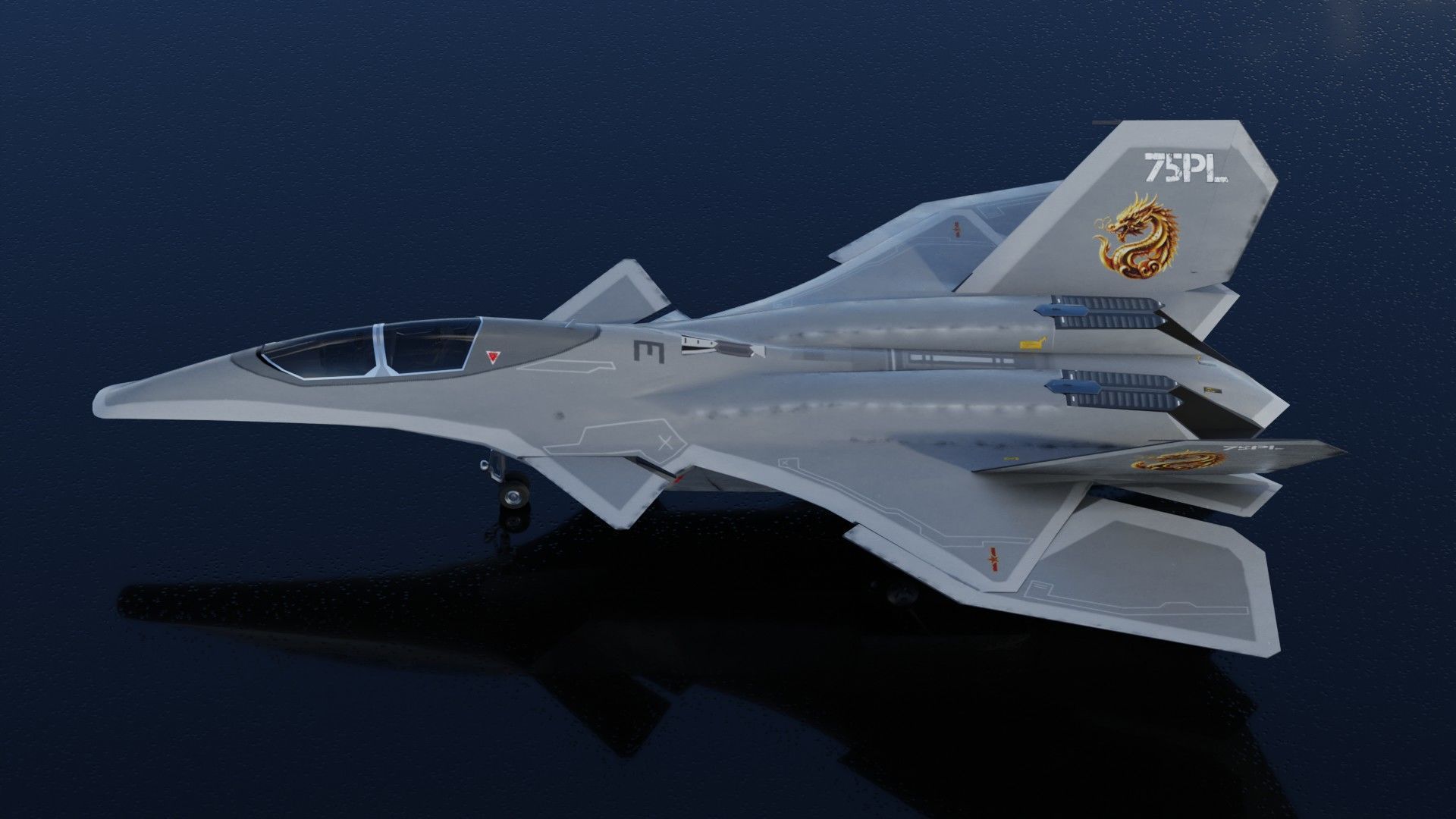 J-50 White Emperor Low-poly 3D model_2