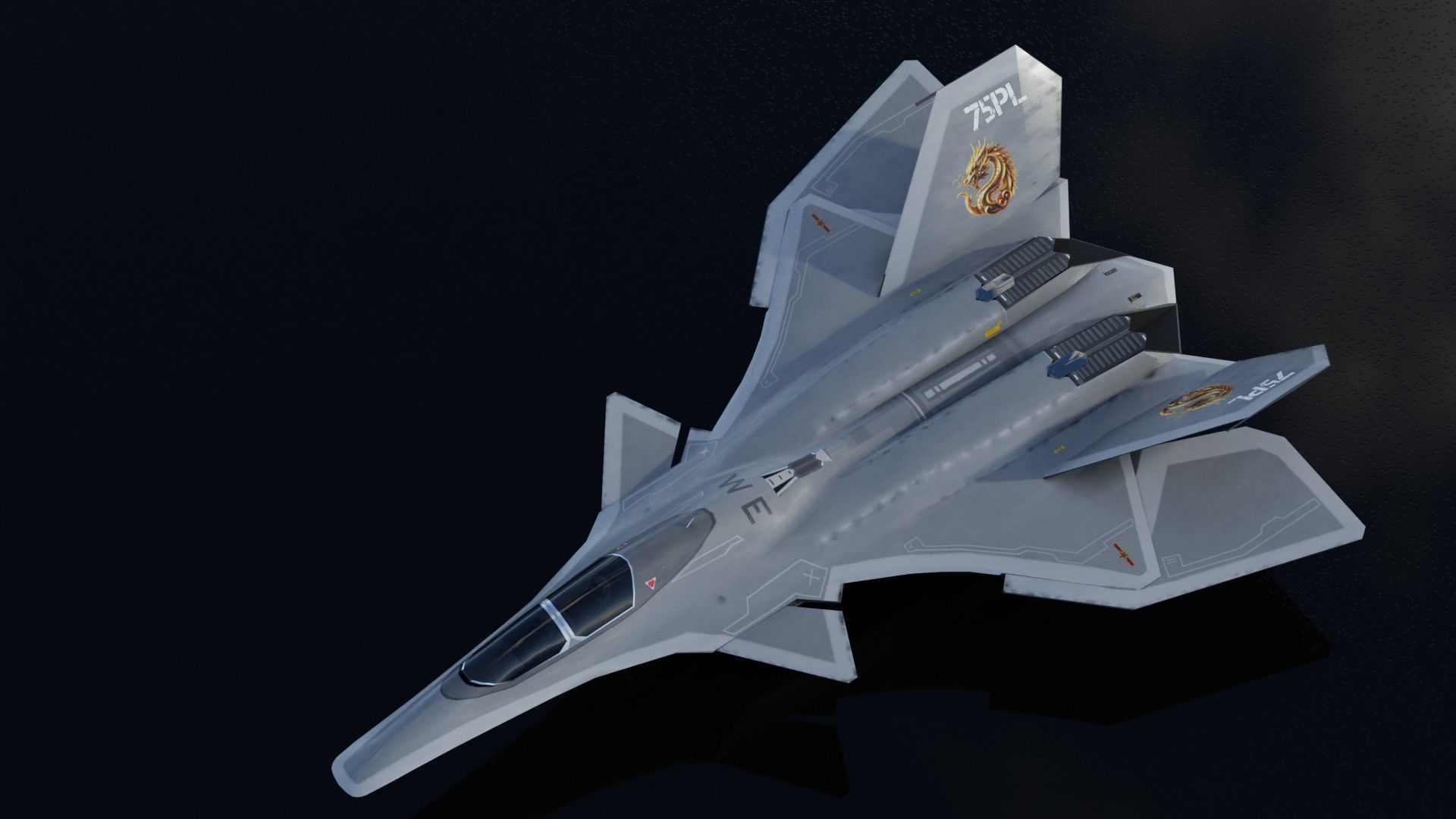J-50 White Emperor Low-poly 3D model_9