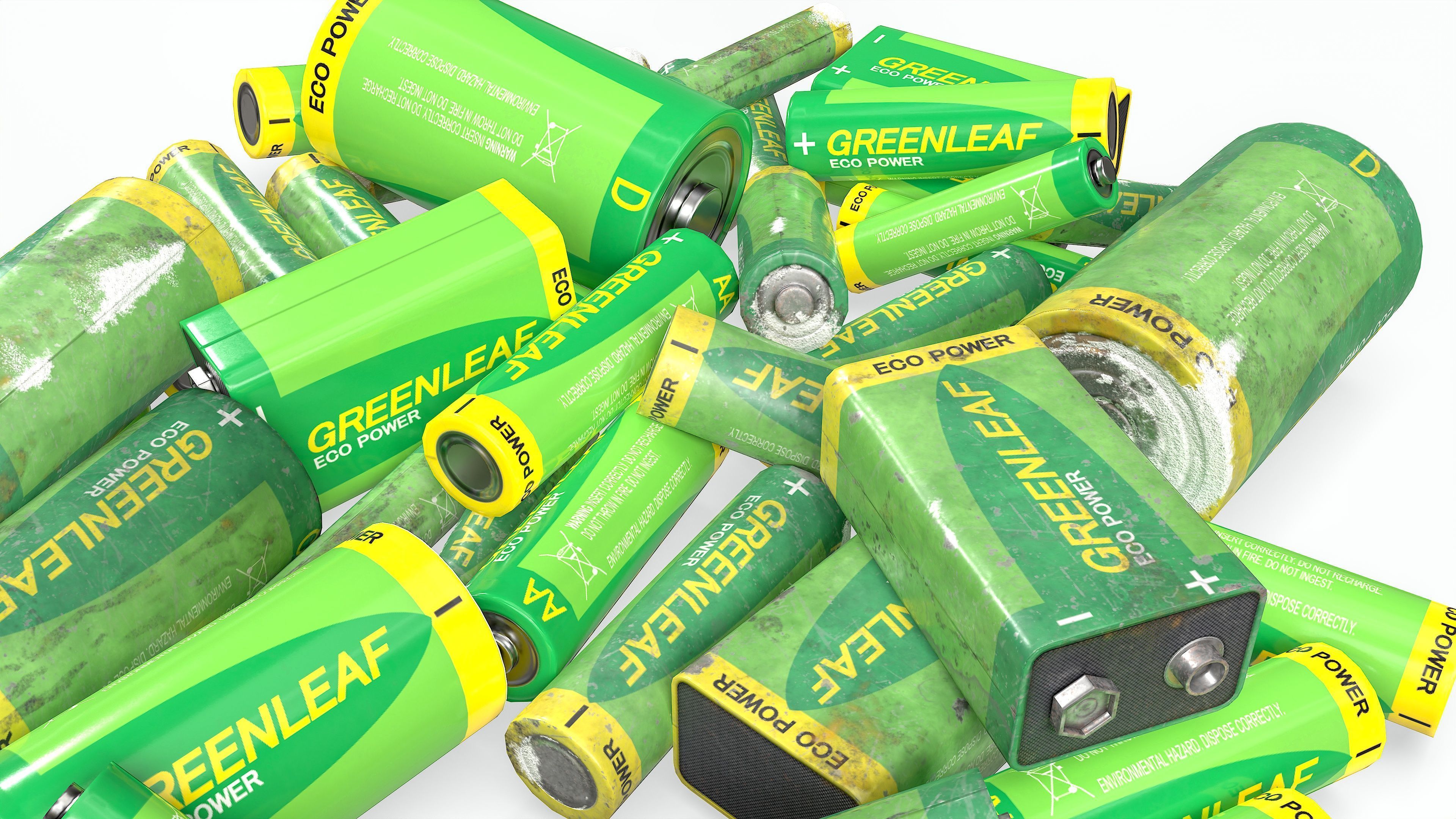 Battery Pack - Greenleaf - Common Sizes Low-poly 3D model_8