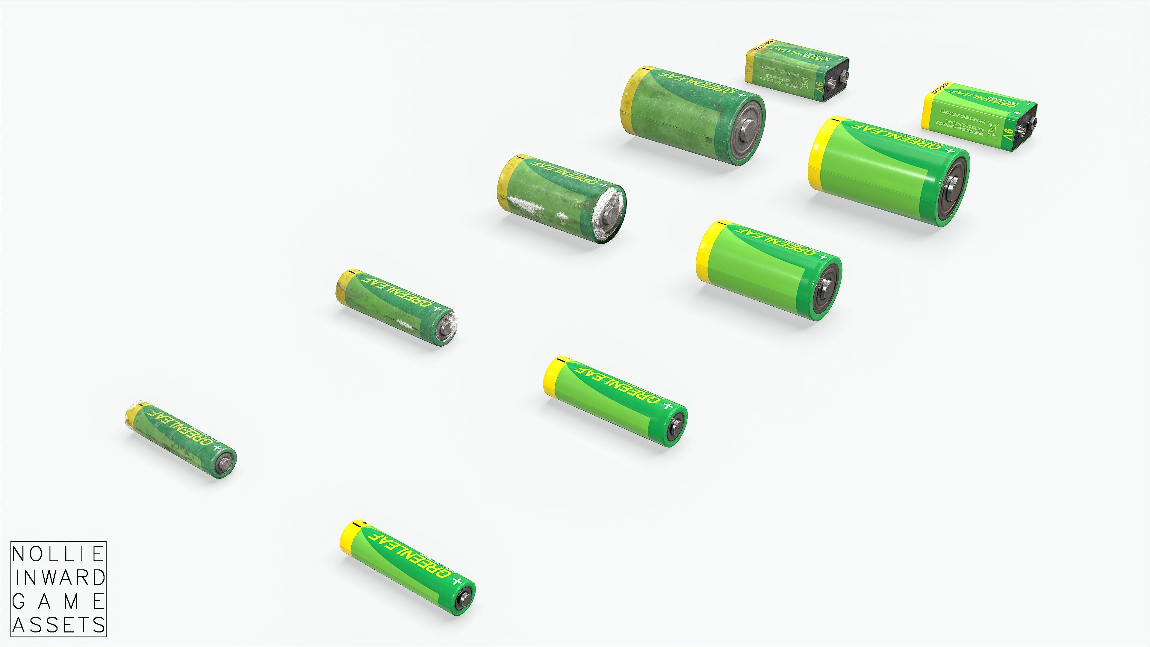 Battery Pack - Greenleaf - Common Sizes Low-poly 3D model_2