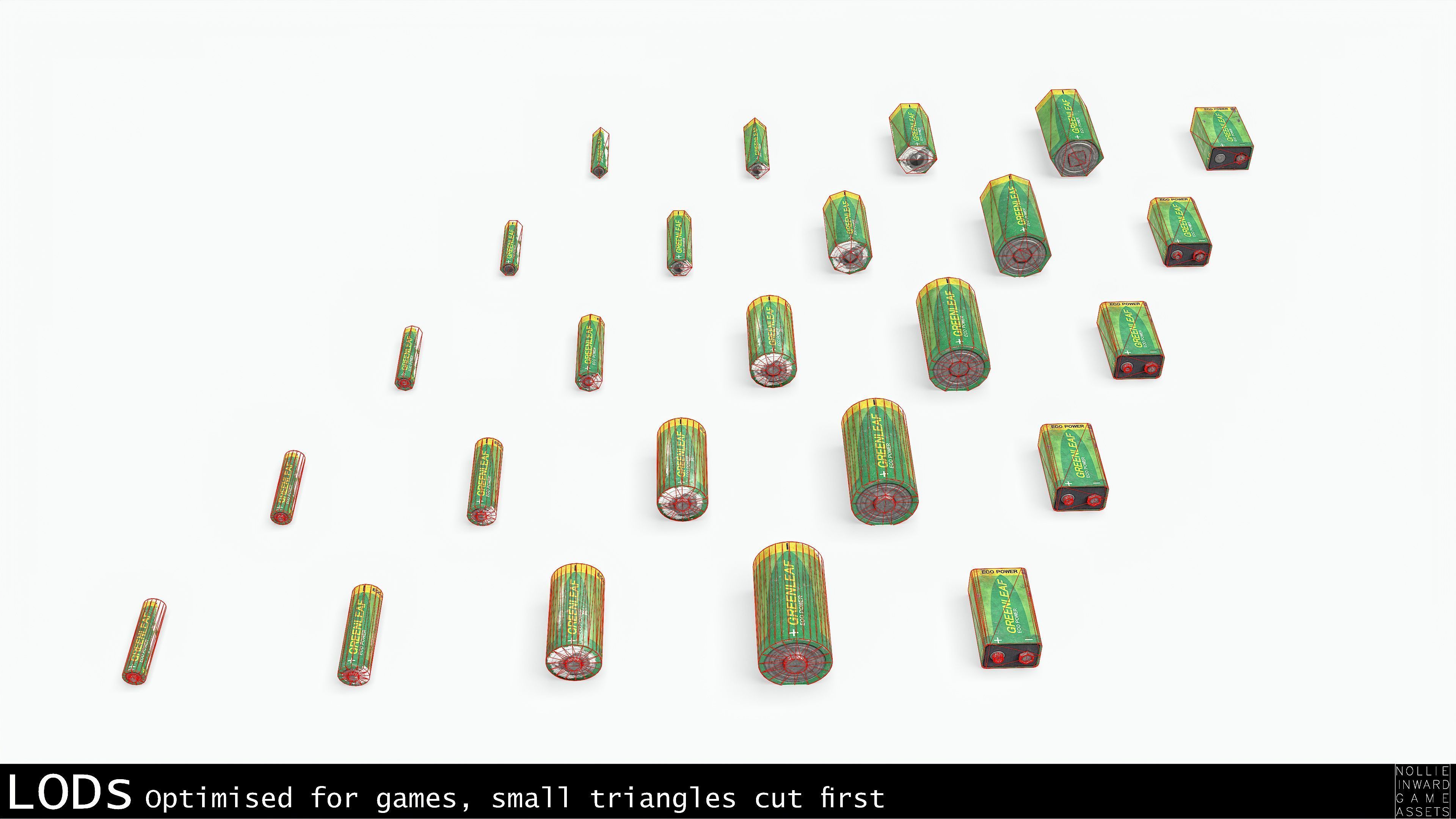 Battery Pack - Greenleaf - Common Sizes Low-poly 3D model_5