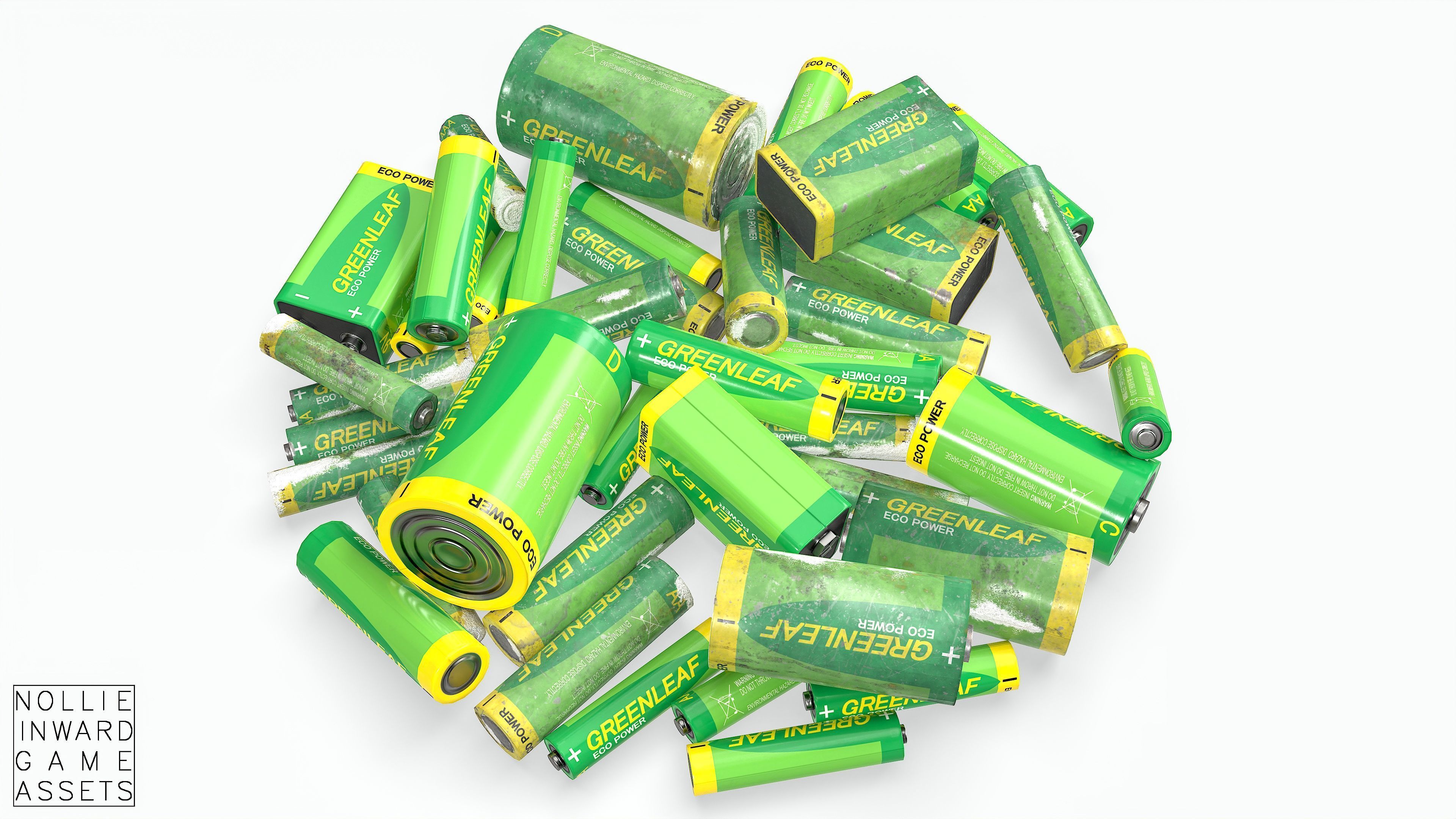 Battery Pack - Greenleaf - Common Sizes Low-poly 3D model_7