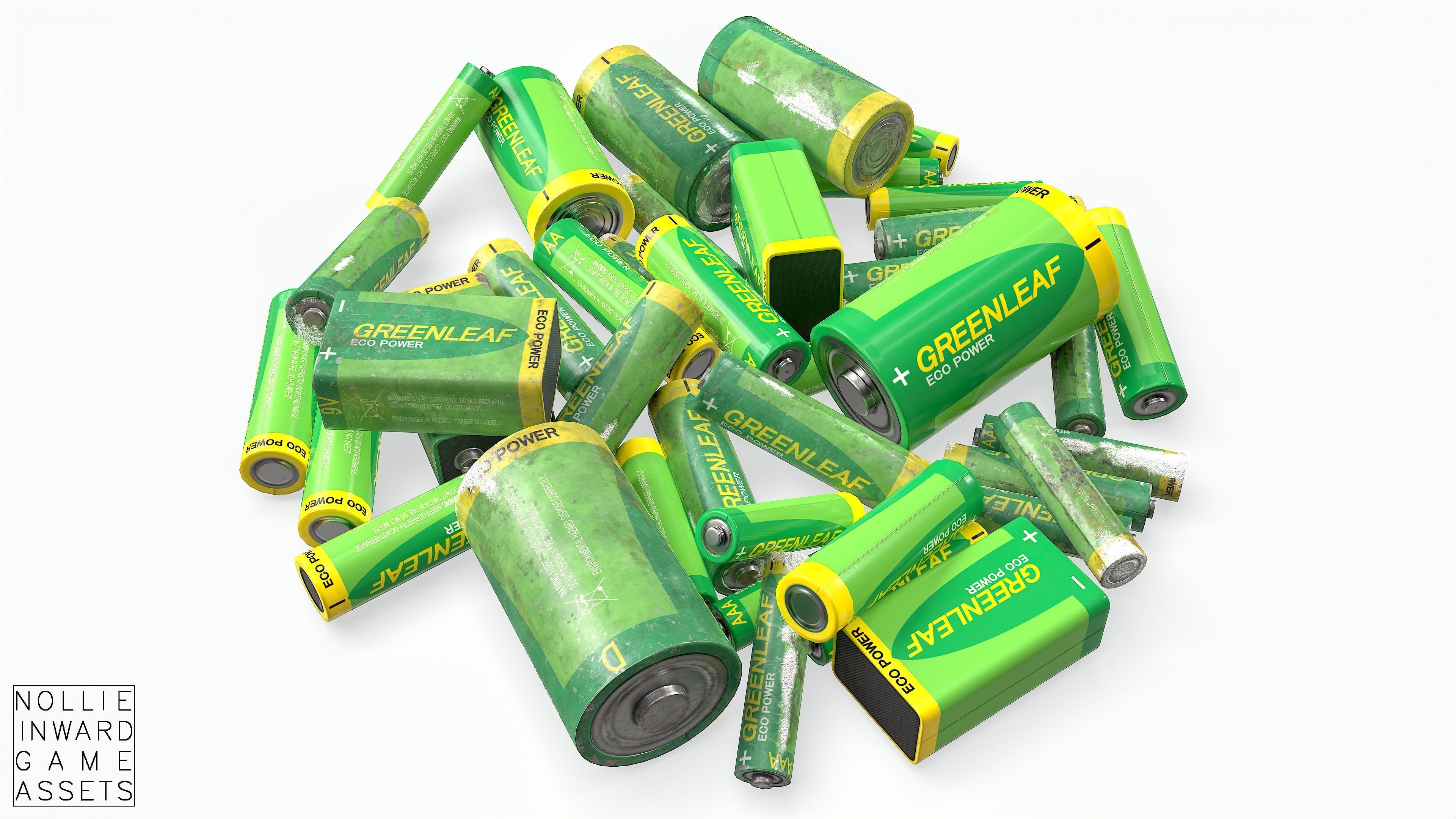 Battery Pack - Greenleaf - Common Sizes Low-poly 3D model_6