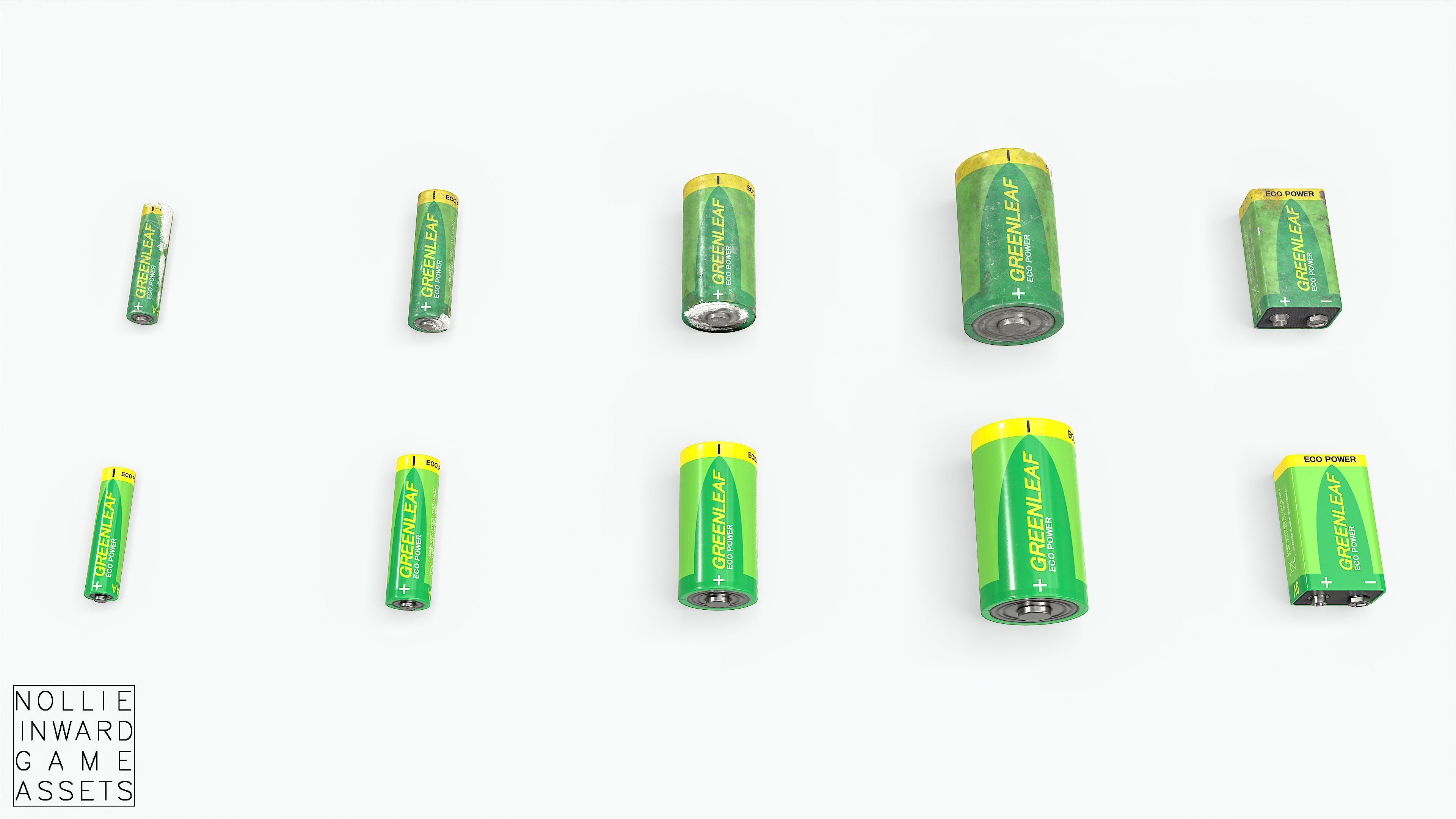 Battery Pack - Greenleaf - Common Sizes Low-poly 3D model_1