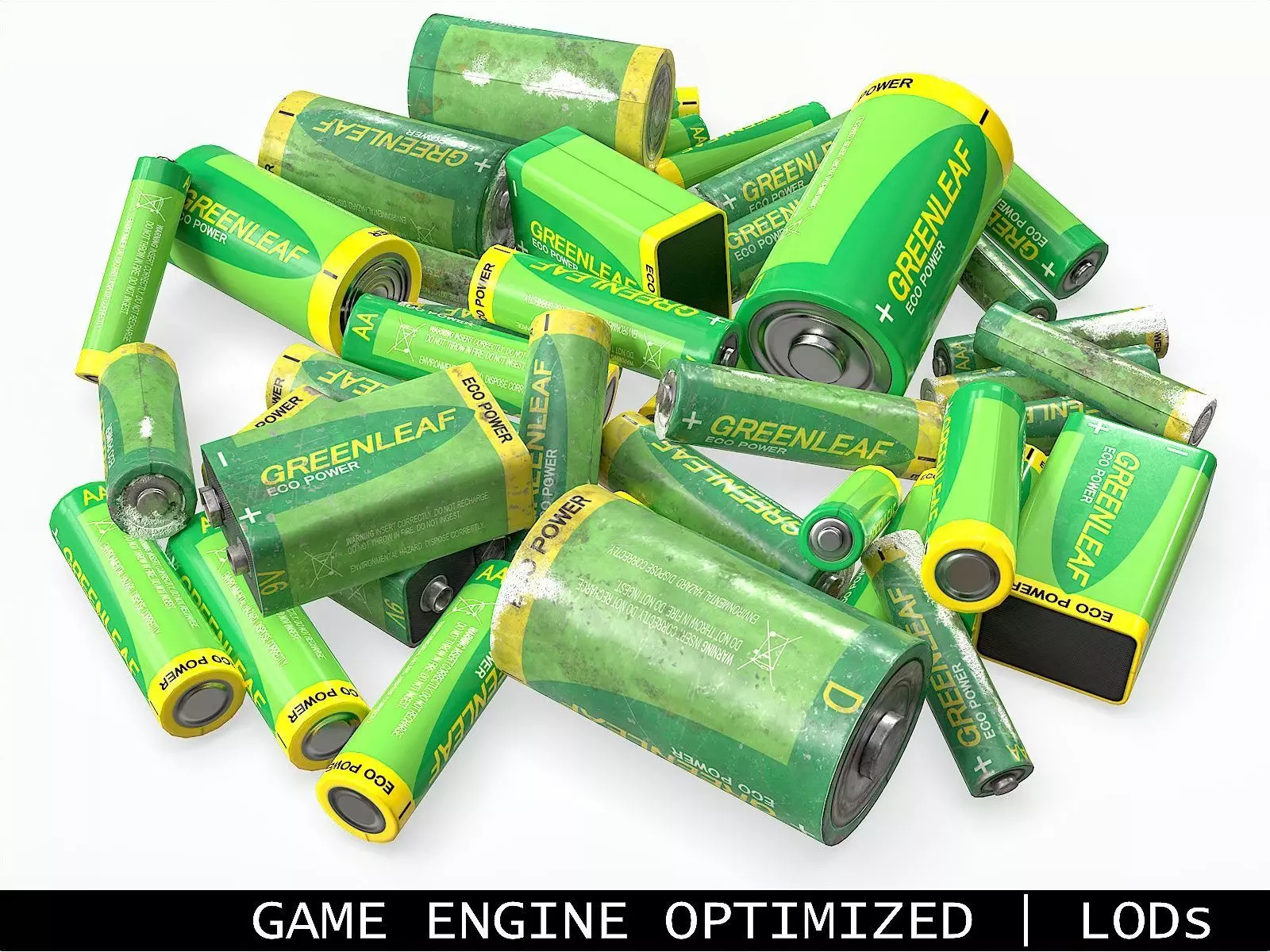 Battery Pack - Greenleaf - Common Sizes Low-poly 3D model_0