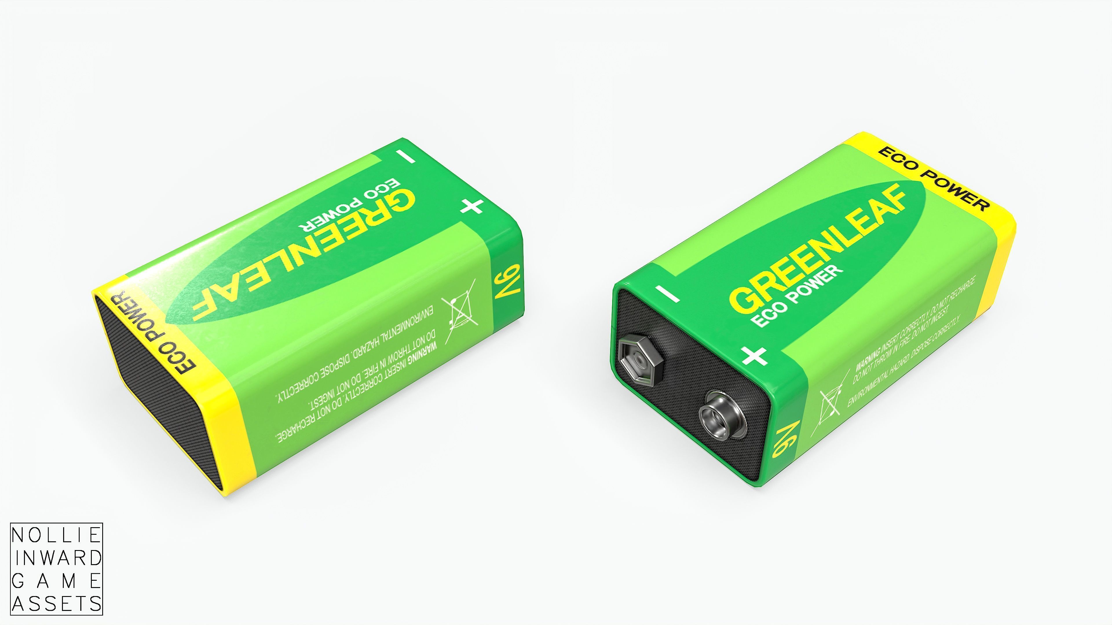 Battery Pack - Greenleaf - Common Sizes Low-poly 3D model_9