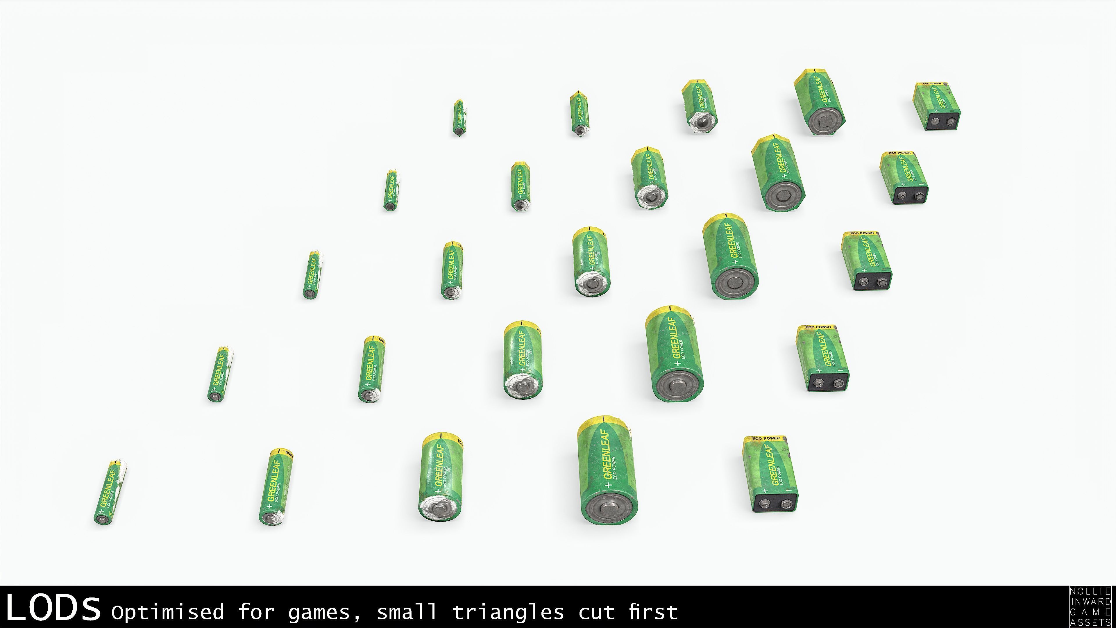 Battery Pack - Greenleaf - Common Sizes Low-poly 3D model_4